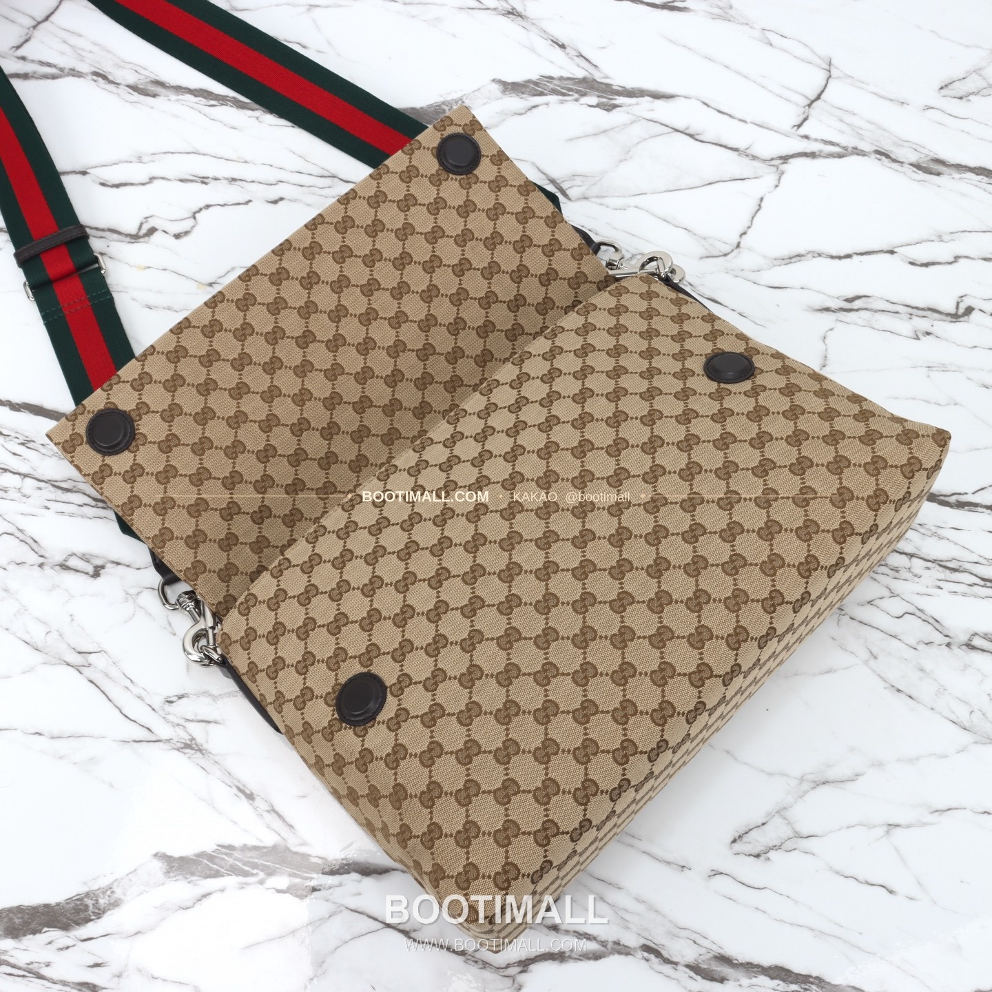 구찌 캔버스 레더 트림 구조 토트백 Gucci Canvas Leather Trim Structured Tote Bag 821616 36cm 17