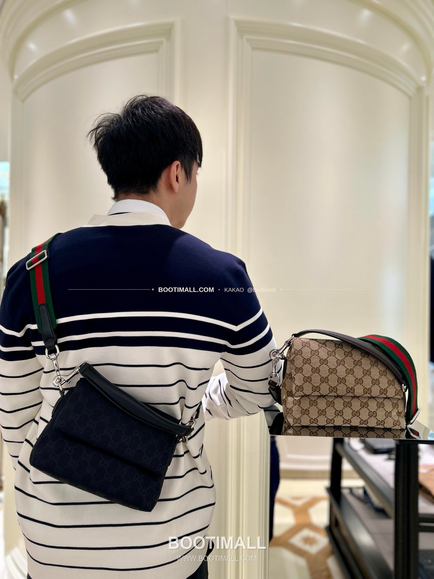 구찌 캔버스 레더 트림 미니 숄더백 Gucci Canvas Leather Trim Mini Shoulder Bag 821617 19cm 2