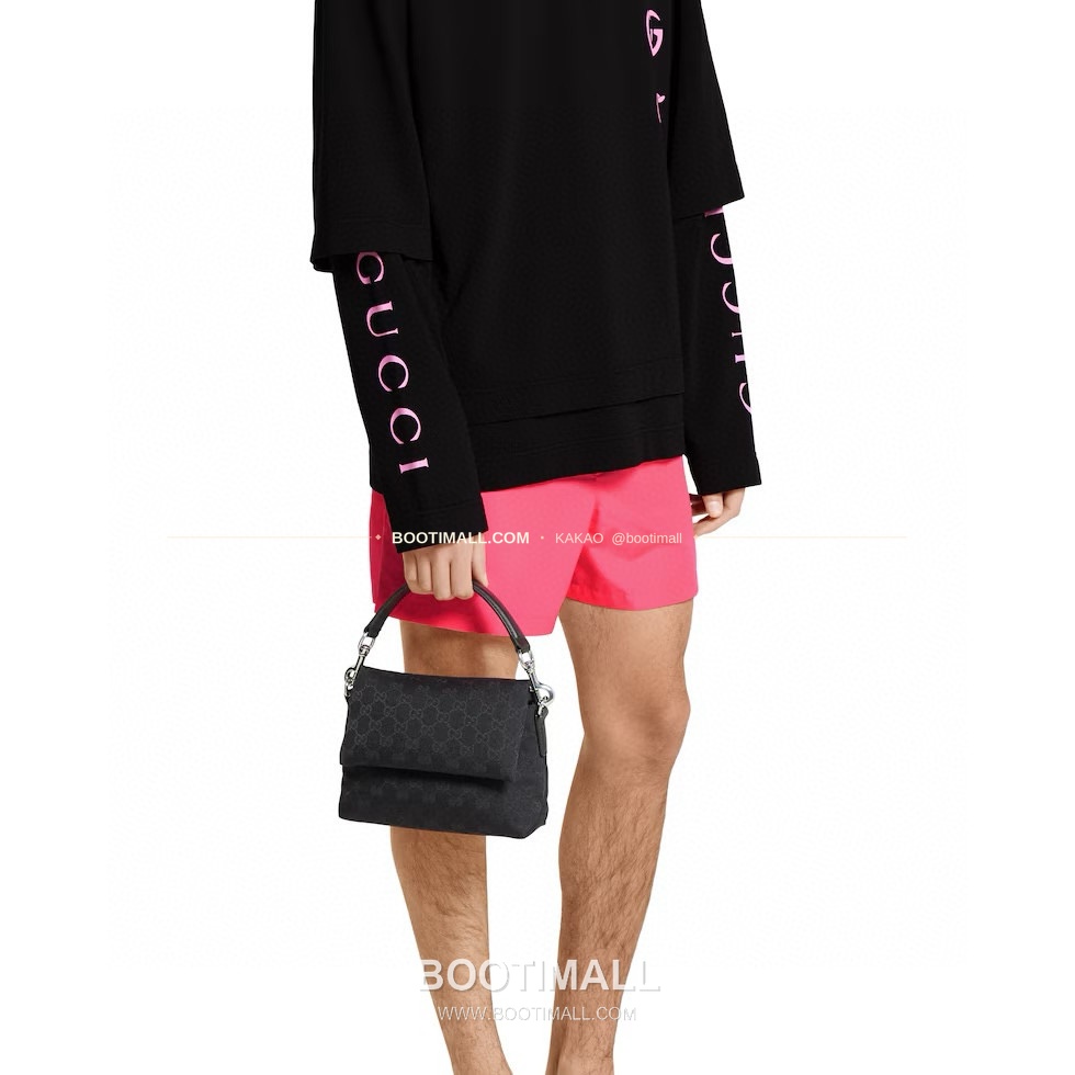 구찌 캔버스 레더 트림 미니 숄더백 Gucci Canvas Leather Trim Mini Shoulder Bag 821617 19cm 5