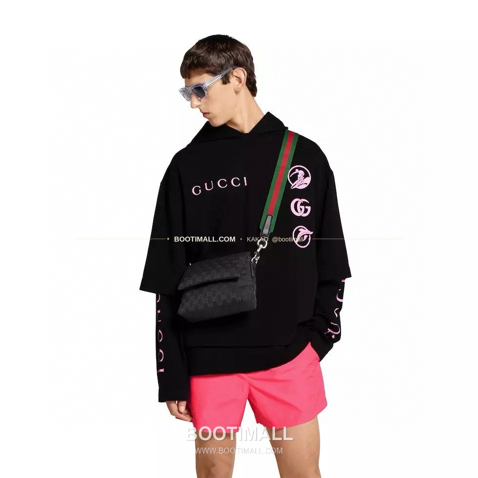 구찌 캔버스 레더 트림 미니 숄더백 Gucci Canvas Leather Trim Mini Shoulder Bag 821617 19cm 6