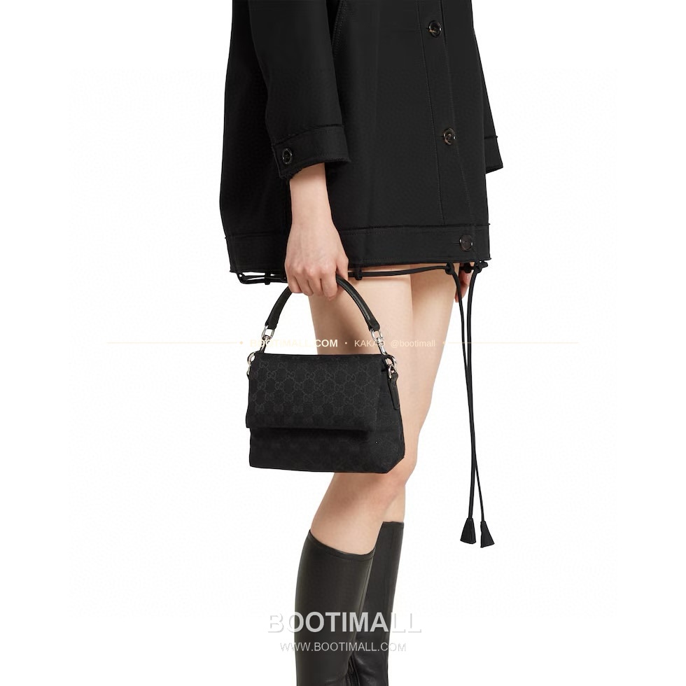 구찌 캔버스 레더 트림 미니 숄더백 Gucci Canvas Leather Trim Mini Shoulder Bag 821617 19cm 7