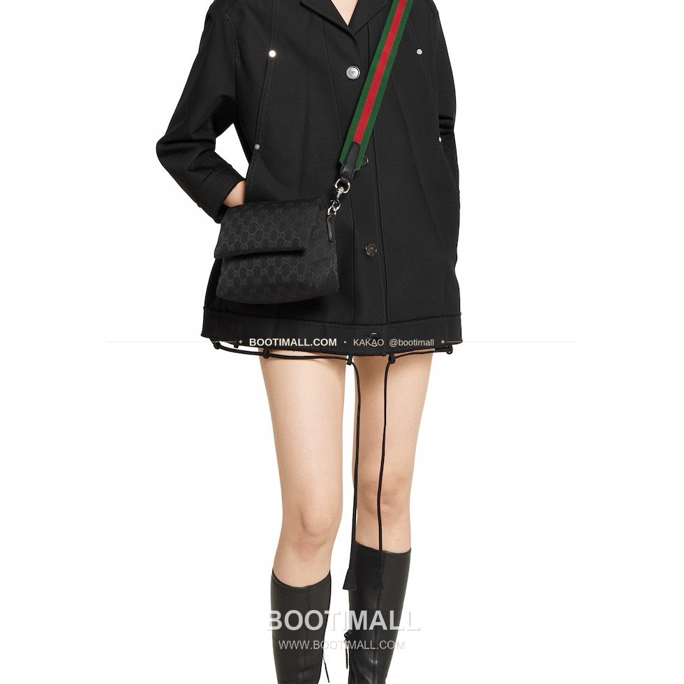 구찌 캔버스 레더 트림 미니 숄더백 Gucci Canvas Leather Trim Mini Shoulder Bag 821617 19cm 8