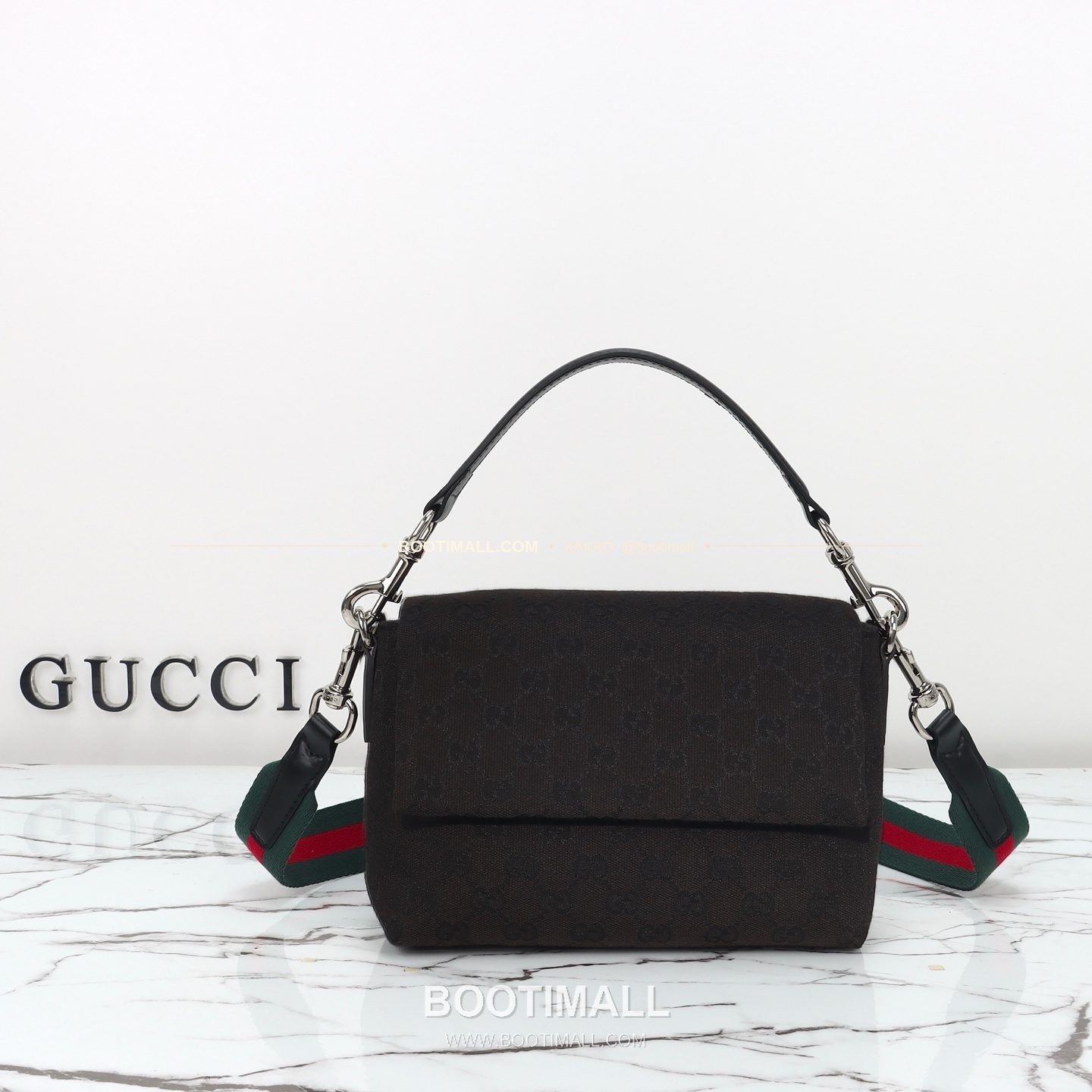 구찌 캔버스 레더 트림 미니 숄더백 Gucci Canvas Leather Trim Mini Shoulder Bag 821617 19cm 9