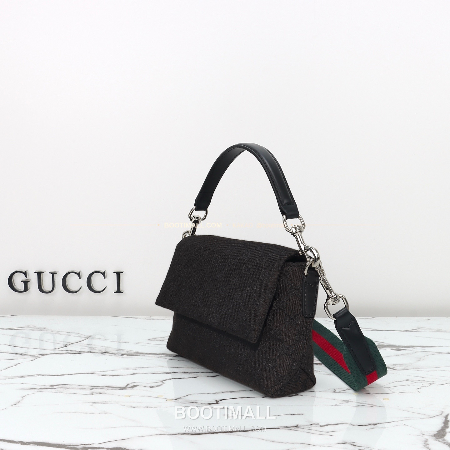 구찌 캔버스 레더 트림 미니 숄더백 Gucci Canvas Leather Trim Mini Shoulder Bag 821617 19cm 10