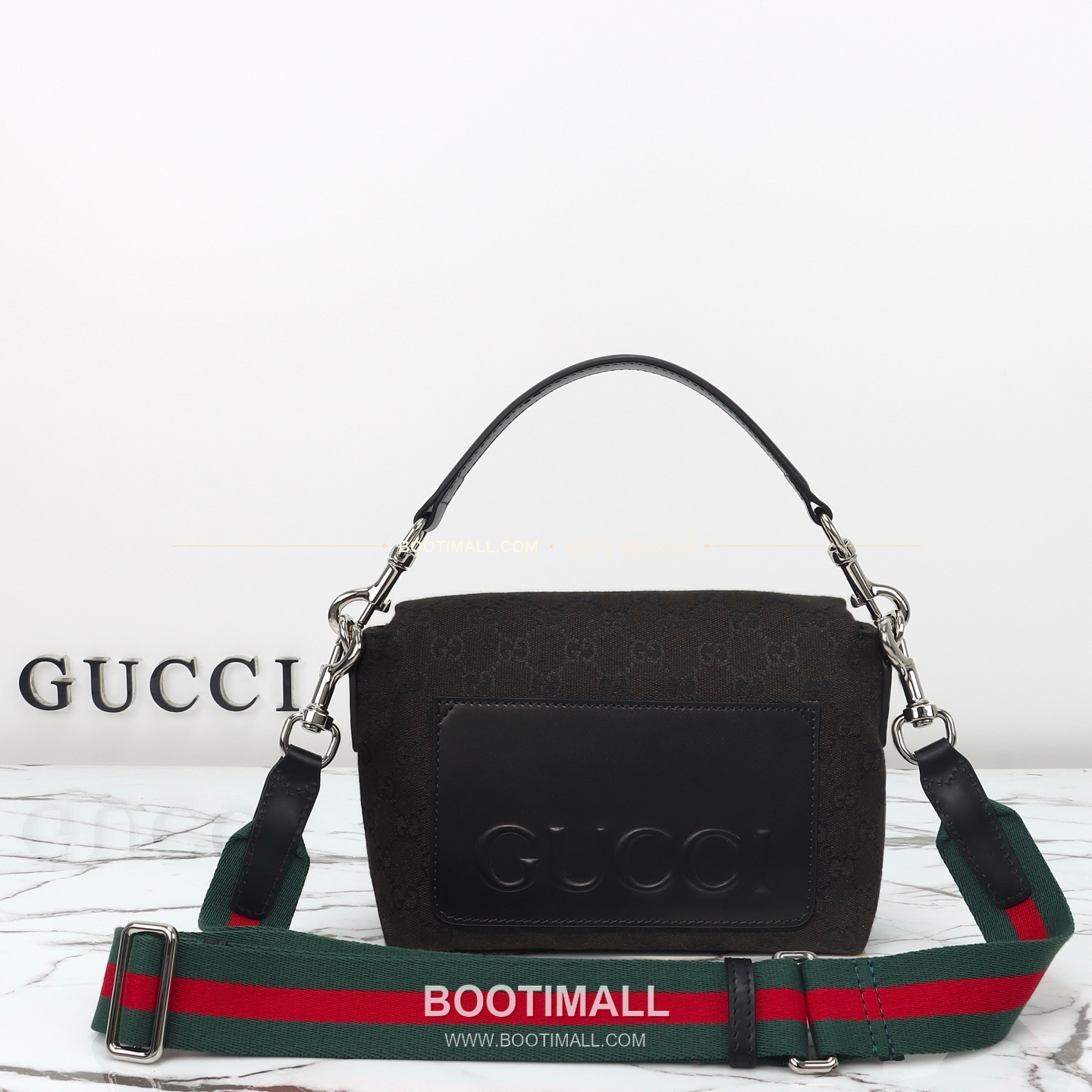 구찌 캔버스 레더 트림 미니 숄더백 Gucci Canvas Leather Trim Mini Shoulder Bag 821617 19cm 11