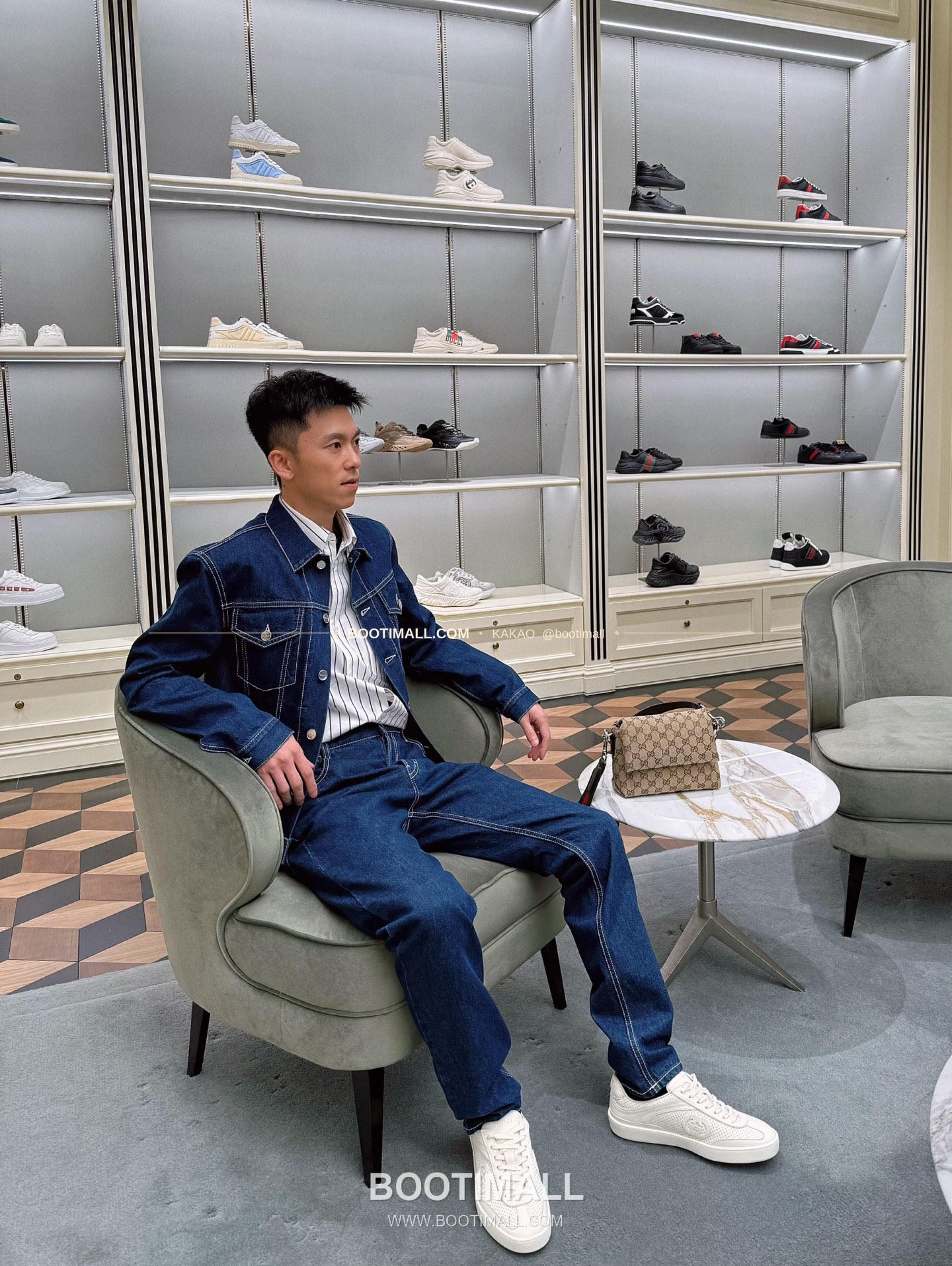 구찌 캔버스 레더 트림 미니 숄더백 Gucci Canvas Leather Trim Mini Shoulder Bag 821617 19cm 3