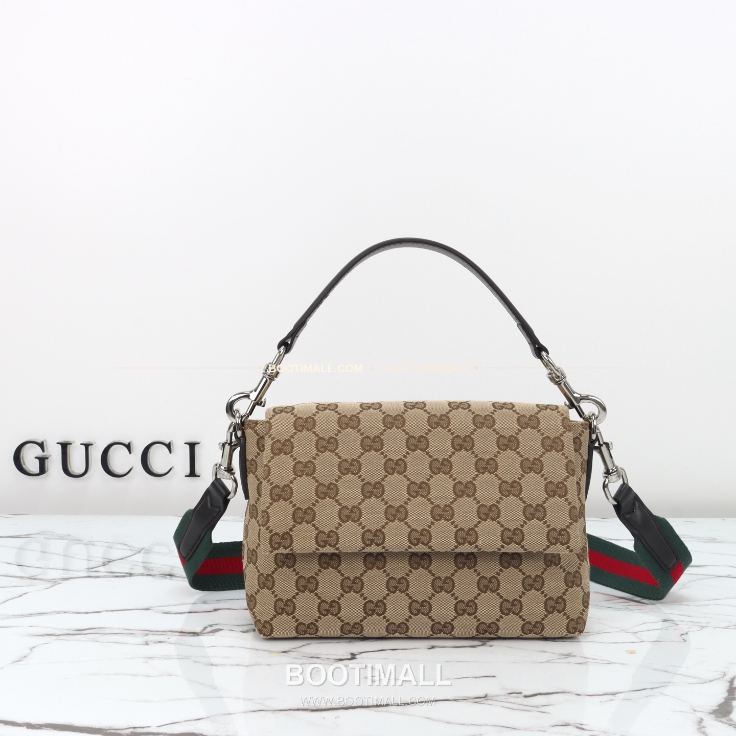 구찌 캔버스 레더 트림 미니 숄더백 Gucci Canvas Leather Trim Mini Shoulder Bag 821617 19cm 10