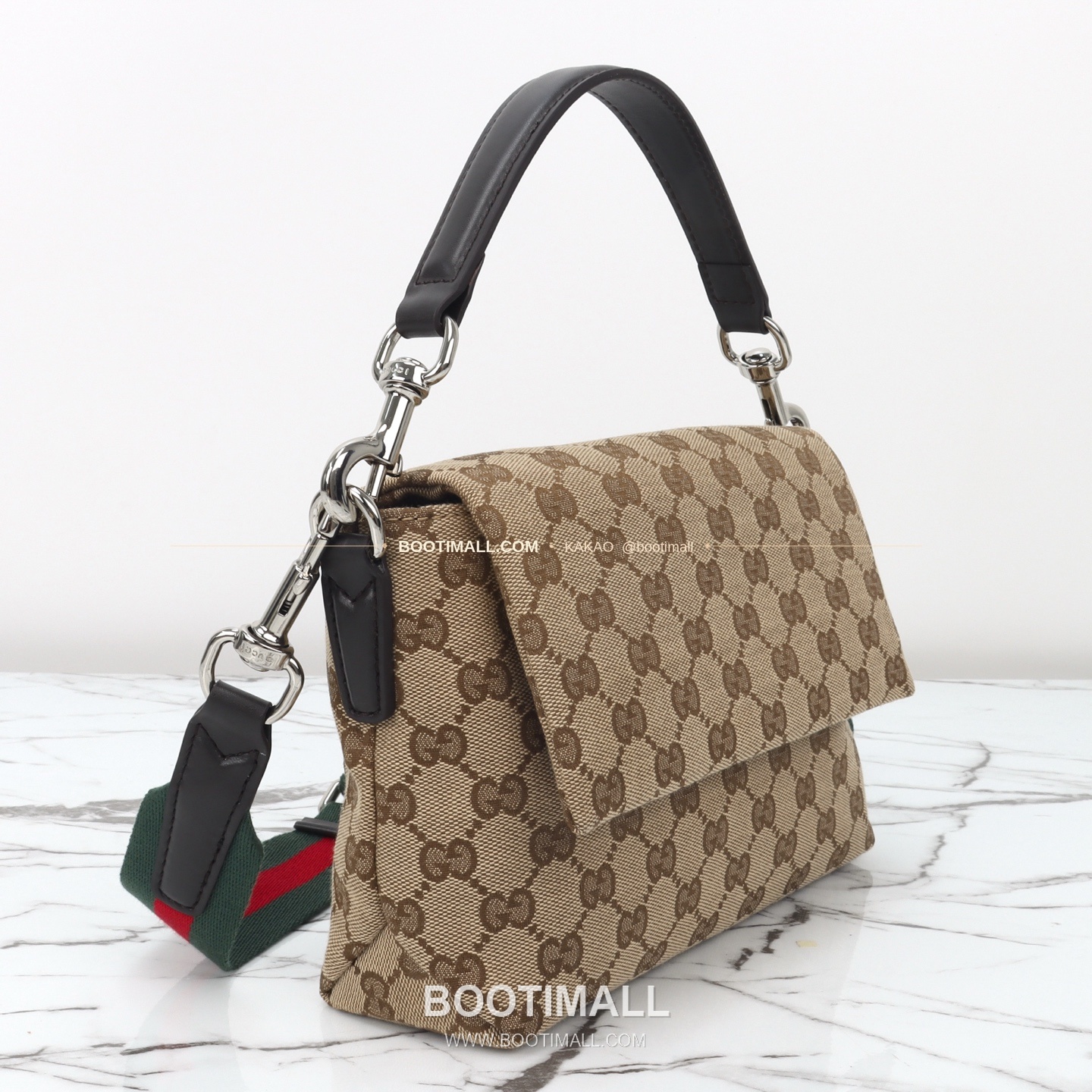 구찌 캔버스 레더 트림 미니 숄더백 Gucci Canvas Leather Trim Mini Shoulder Bag 821617 19cm 13