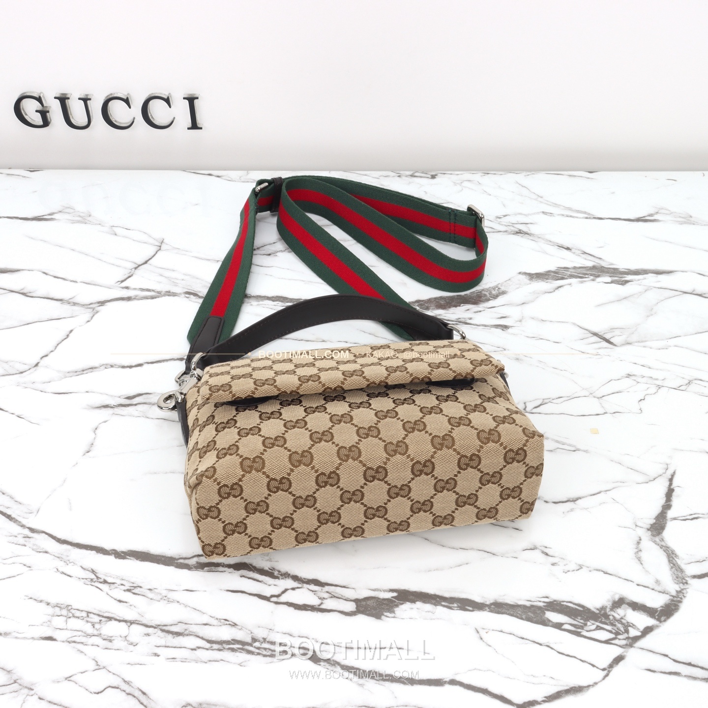 구찌 캔버스 레더 트림 미니 숄더백 Gucci Canvas Leather Trim Mini Shoulder Bag 821617 19cm 17