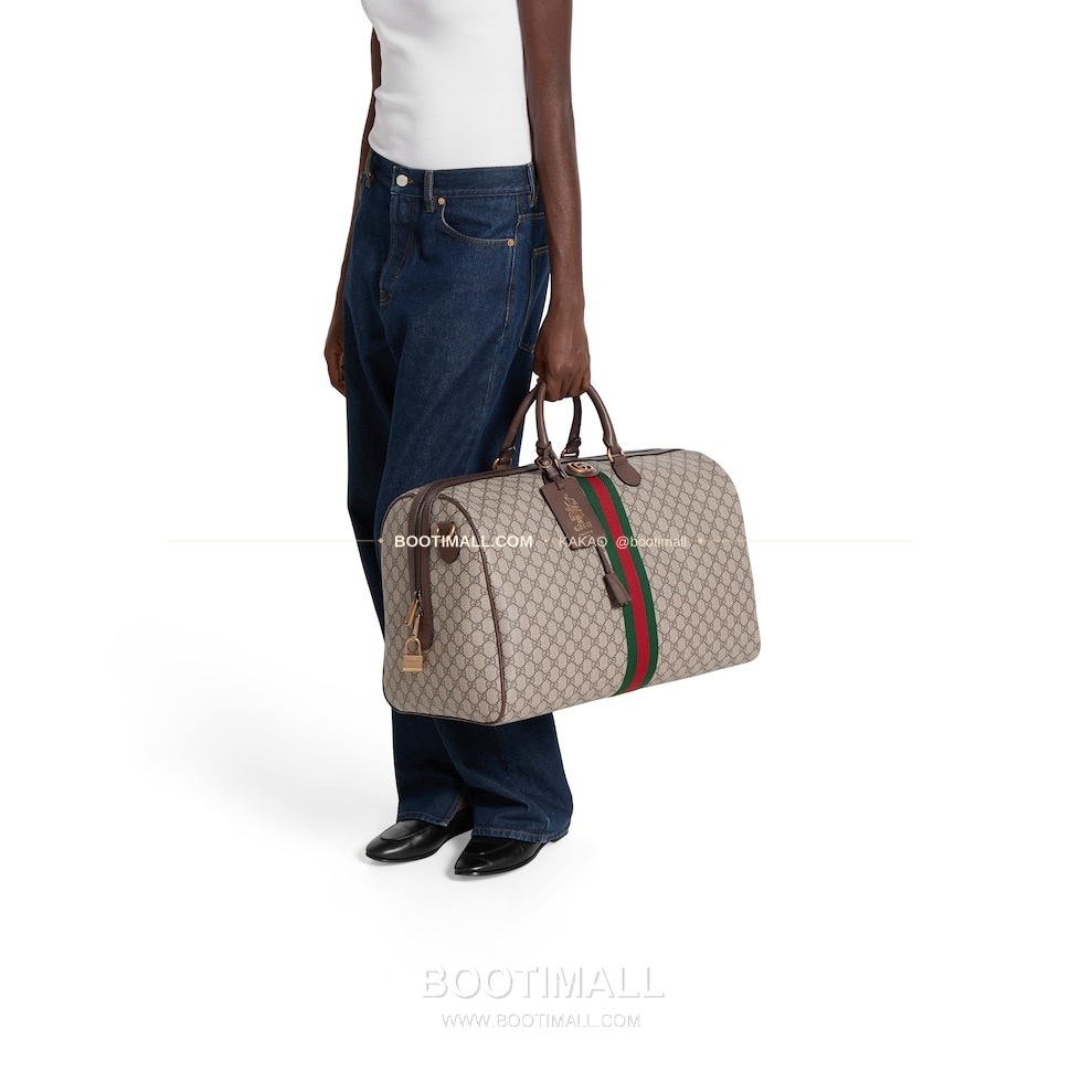 구찌 베이지 브라운 카프스킨 대용량 보스턴백 Gucci Beige Brown Calfskin Large Boston Bag 834458 52cm 2