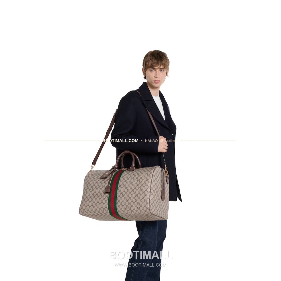 구찌 베이지 브라운 카프스킨 대용량 보스턴백 Gucci Beige Brown Calfskin Large Boston Bag 834458 52cm 3