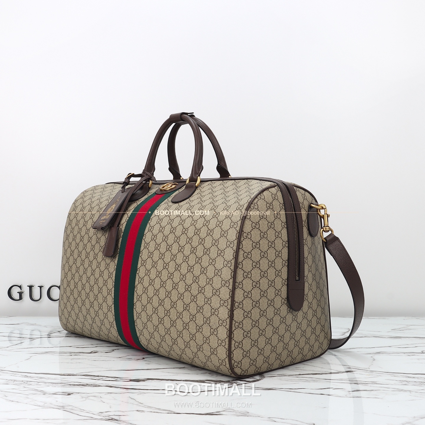 구찌 베이지 브라운 카프스킨 대용량 보스턴백 Gucci Beige Brown Calfskin Large Boston Bag 834458 52cm 5