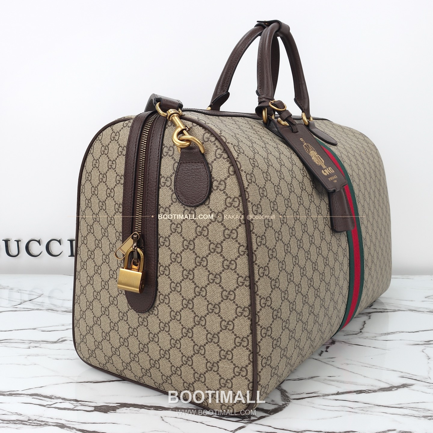 구찌 베이지 브라운 카프스킨 대용량 보스턴백 Gucci Beige Brown Calfskin Large Boston Bag 834458 52cm 9