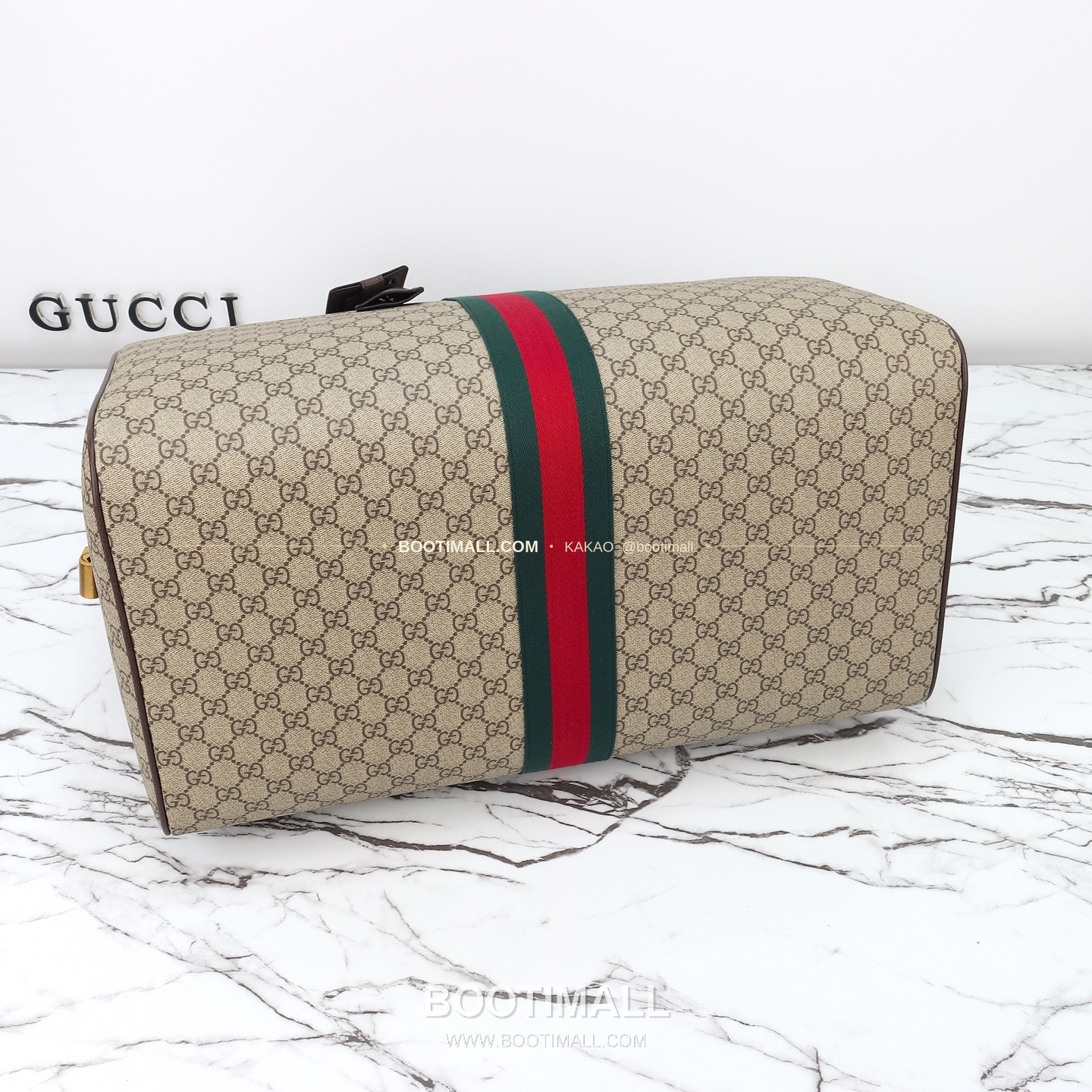 구찌 베이지 브라운 카프스킨 대용량 보스턴백 Gucci Beige Brown Calfskin Large Boston Bag 834458 52cm 11