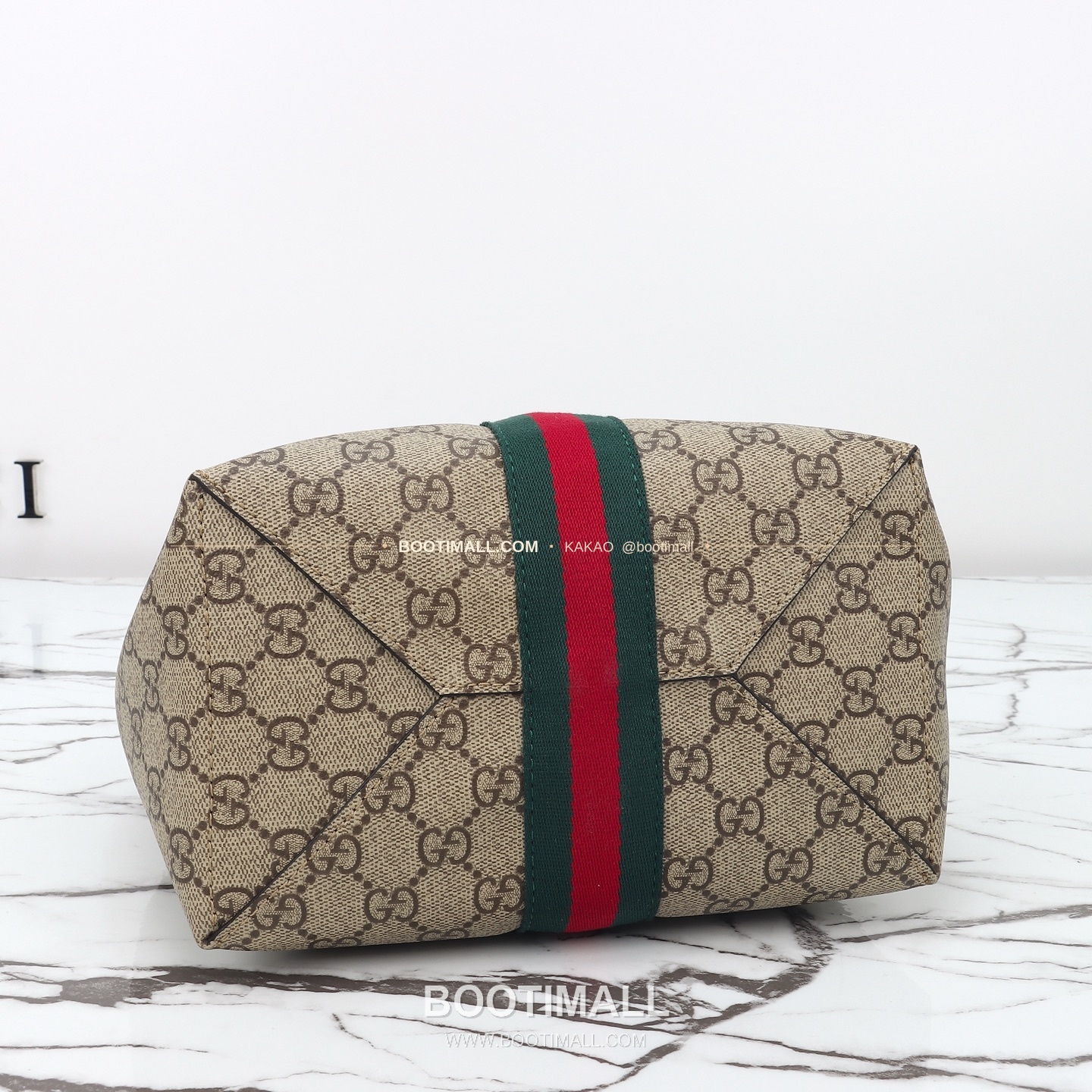 구찌 브라운 러버 코팅 캔버스 구조 버킷백 Gucci Brown Rubber Coated Canvas Structured Bucket Bag 841313 21.5cm 6