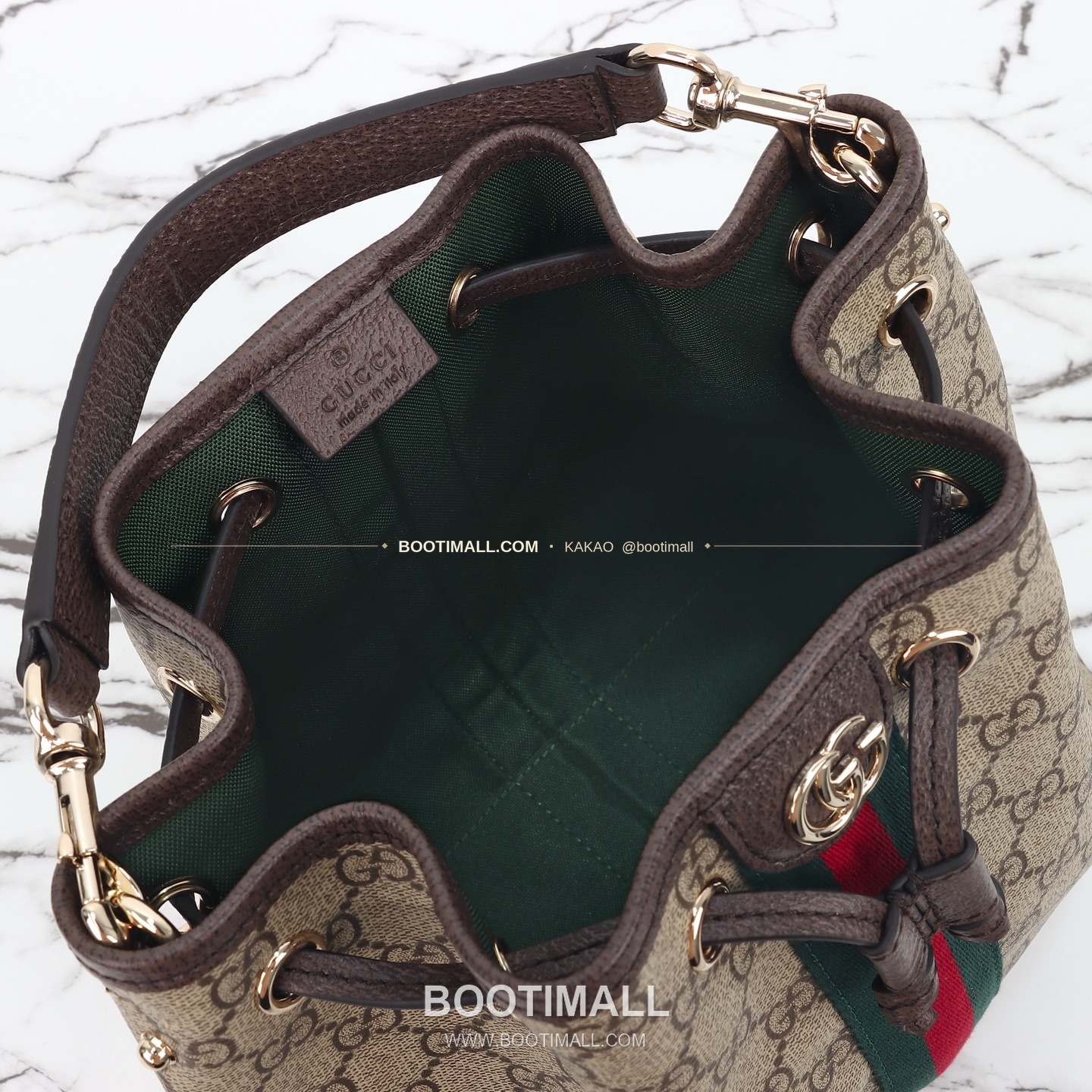 구찌 브라운 러버 코팅 캔버스 구조 버킷백 Gucci Brown Rubber Coated Canvas Structured Bucket Bag 841313 21.5cm 9