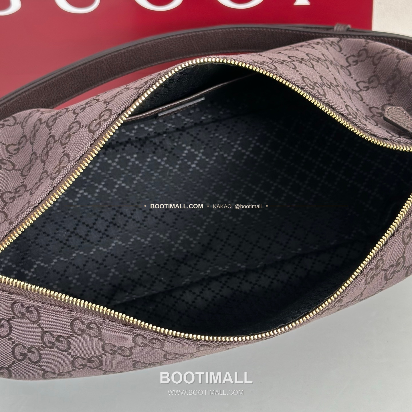 구찌 다크브라운 캔버스 레더 트림 구조 토트백 Gucci Dark Brown Canvas Leather Trim Structured Tote Bag 862530 38cm 8