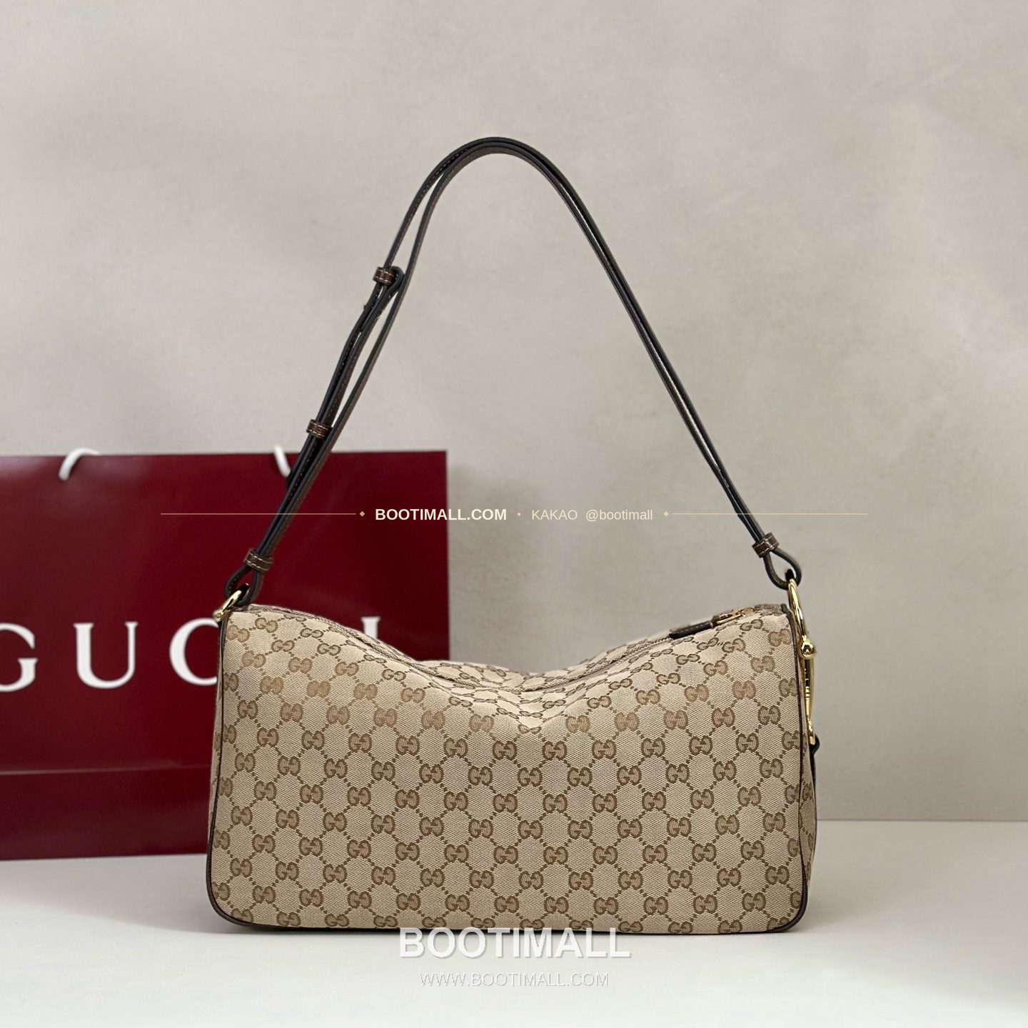구찌 다크브라운 캔버스 레더 트림 구조 토트백 Gucci Dark Brown Canvas Leather Trim Structured Tote Bag 862530 38cm 3