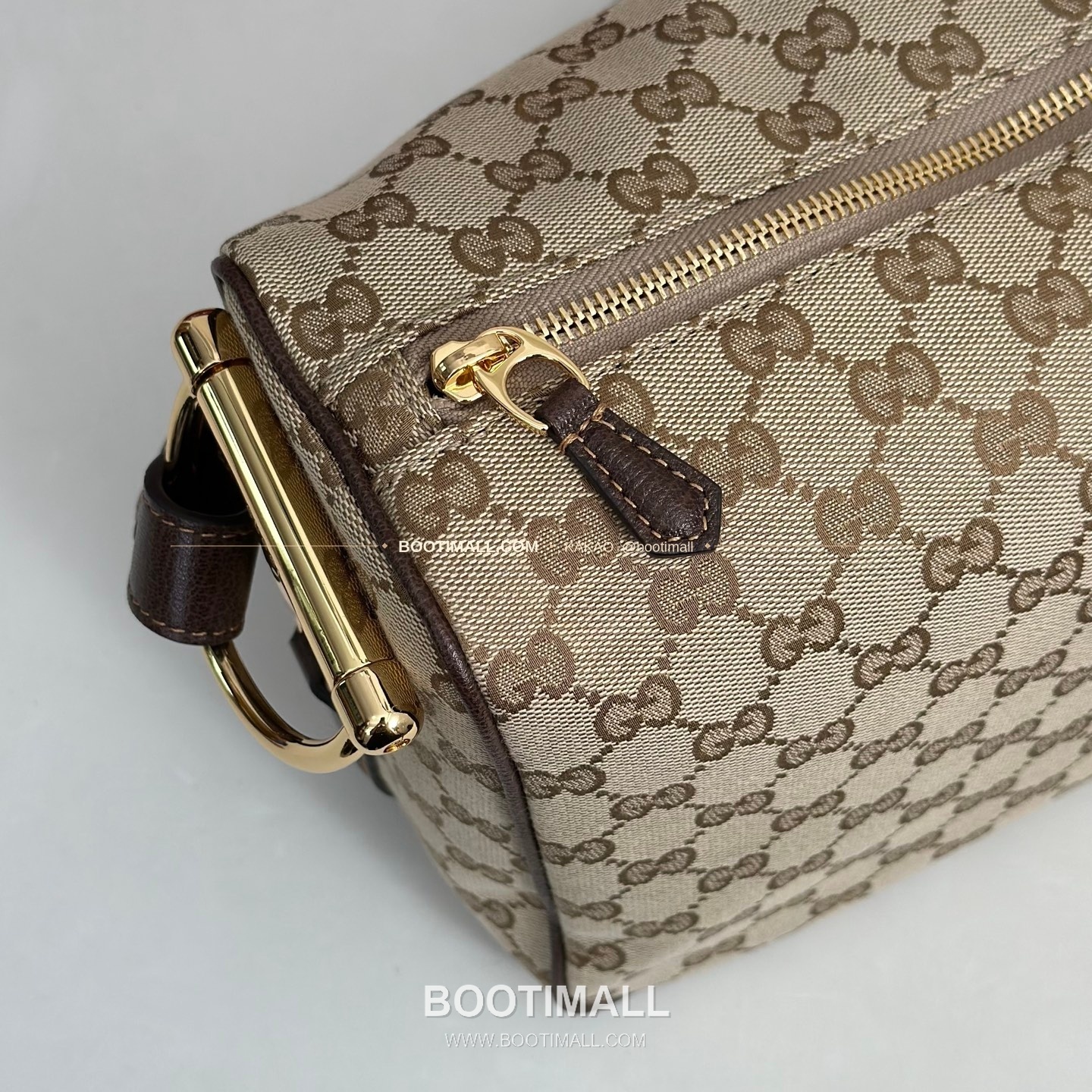 구찌 다크브라운 캔버스 레더 트림 구조 토트백 Gucci Dark Brown Canvas Leather Trim Structured Tote Bag 862530 38cm 7