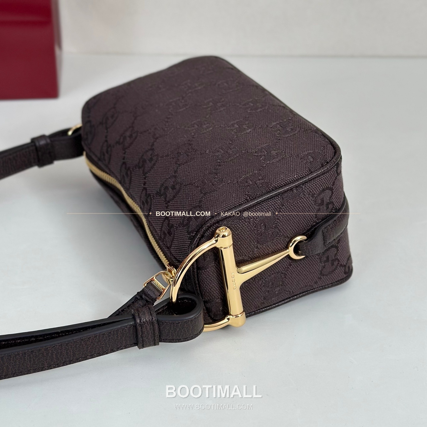 구찌 다크브라운 캔버스 레더 트림 미니 숄더백 Gucci Dark Brown Canvas Leather Trim Mini Shoulder Bag 860784 19.5cm 5