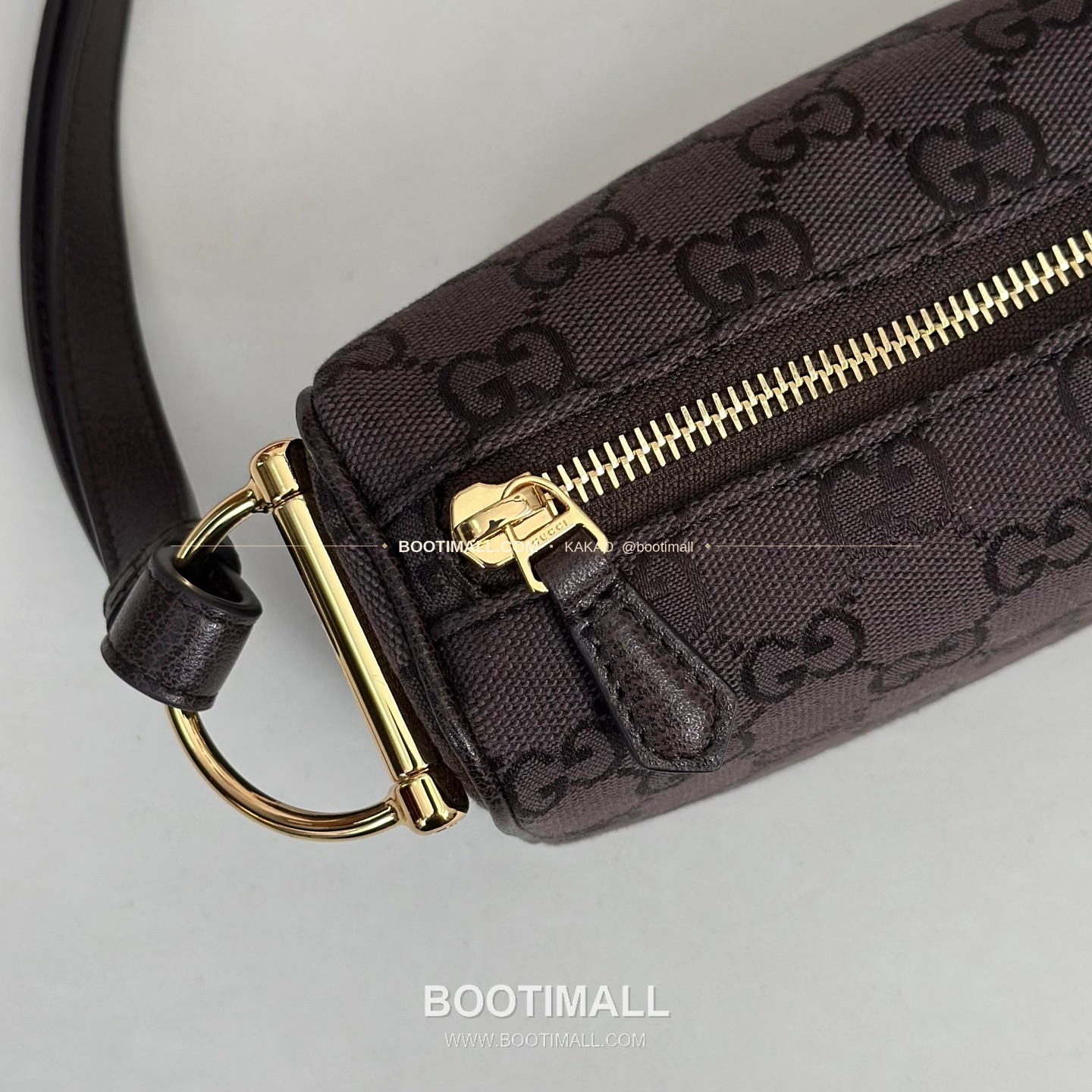 구찌 다크브라운 캔버스 레더 트림 미니 숄더백 Gucci Dark Brown Canvas Leather Trim Mini Shoulder Bag 860784 19.5cm 6