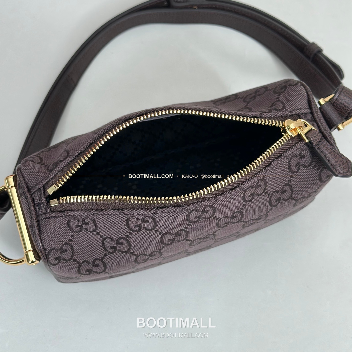 구찌 다크브라운 캔버스 레더 트림 미니 숄더백 Gucci Dark Brown Canvas Leather Trim Mini Shoulder Bag 860784 19.5cm 8