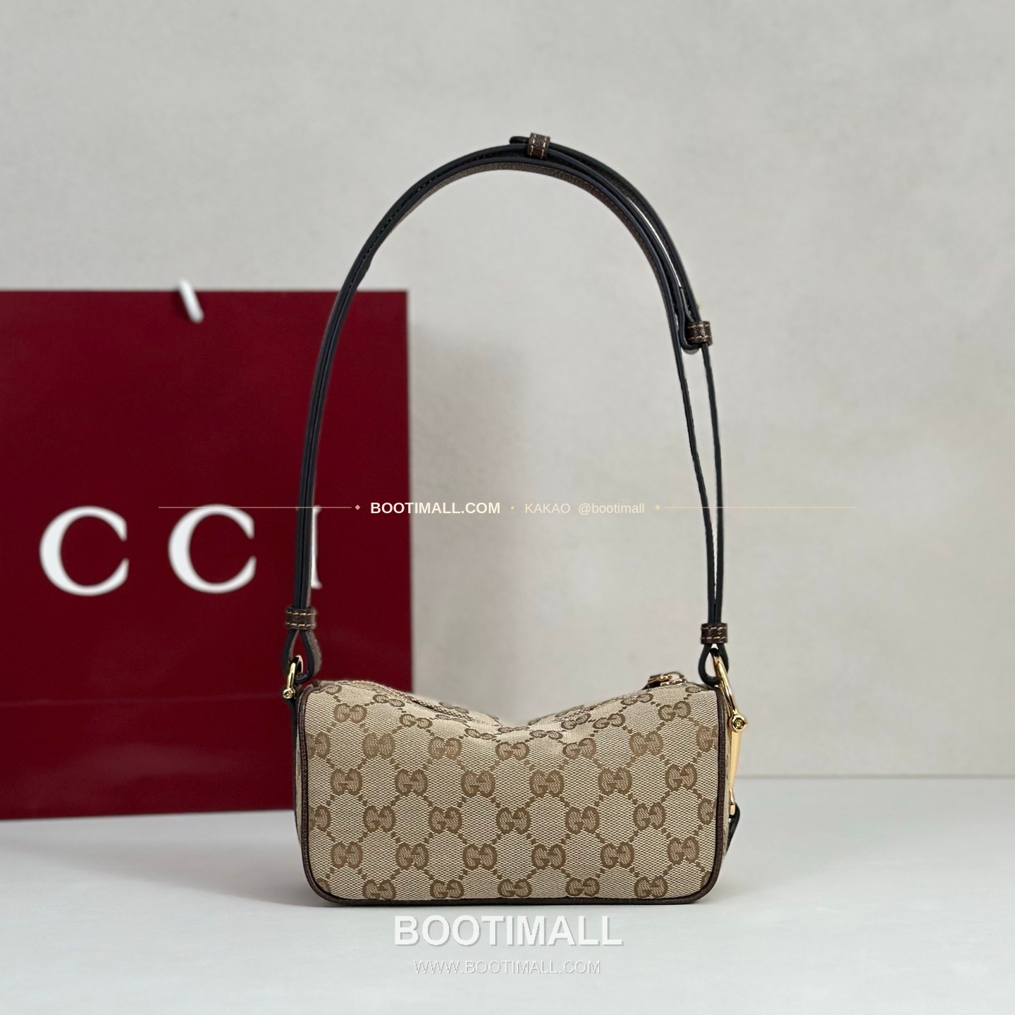 구찌 다크브라운 캔버스 레더 트림 미니 숄더백 Gucci Dark Brown Canvas Leather Trim Mini Shoulder Bag 860784 19.5cm 3