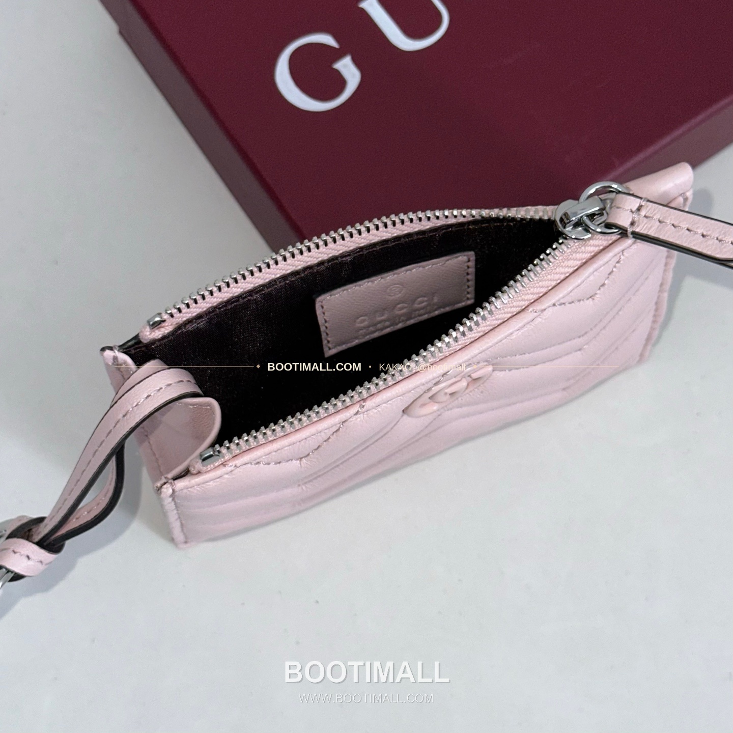 구찌 핑크 램스킨 GG 로고 미니 카드 홀더 Gucci Pink Lambskin GG Logo Mini Card Holder 837747 12cm 4
