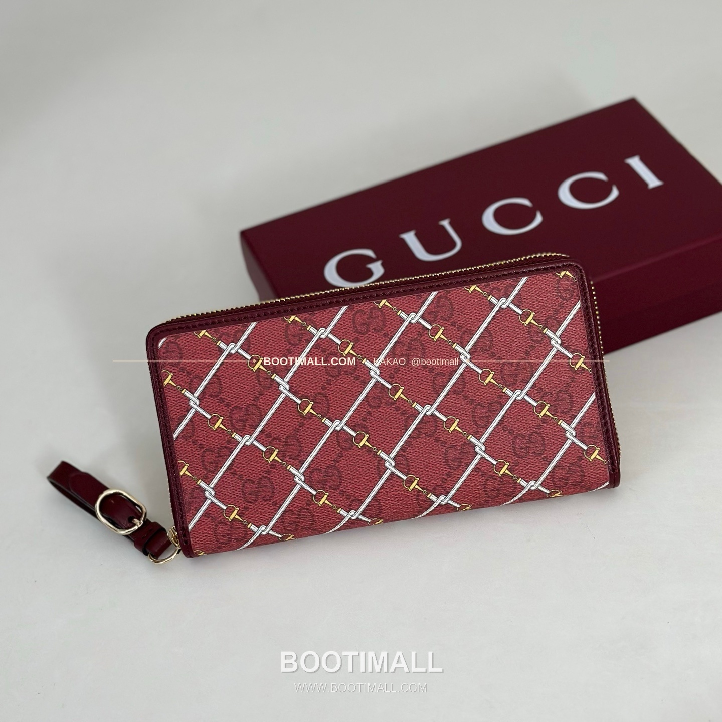 구찌 레드 카프스킨 슬림 지퍼 지갑 Gucci Red Calfskin Slim Zip Wallet 854234 19.3cm 1