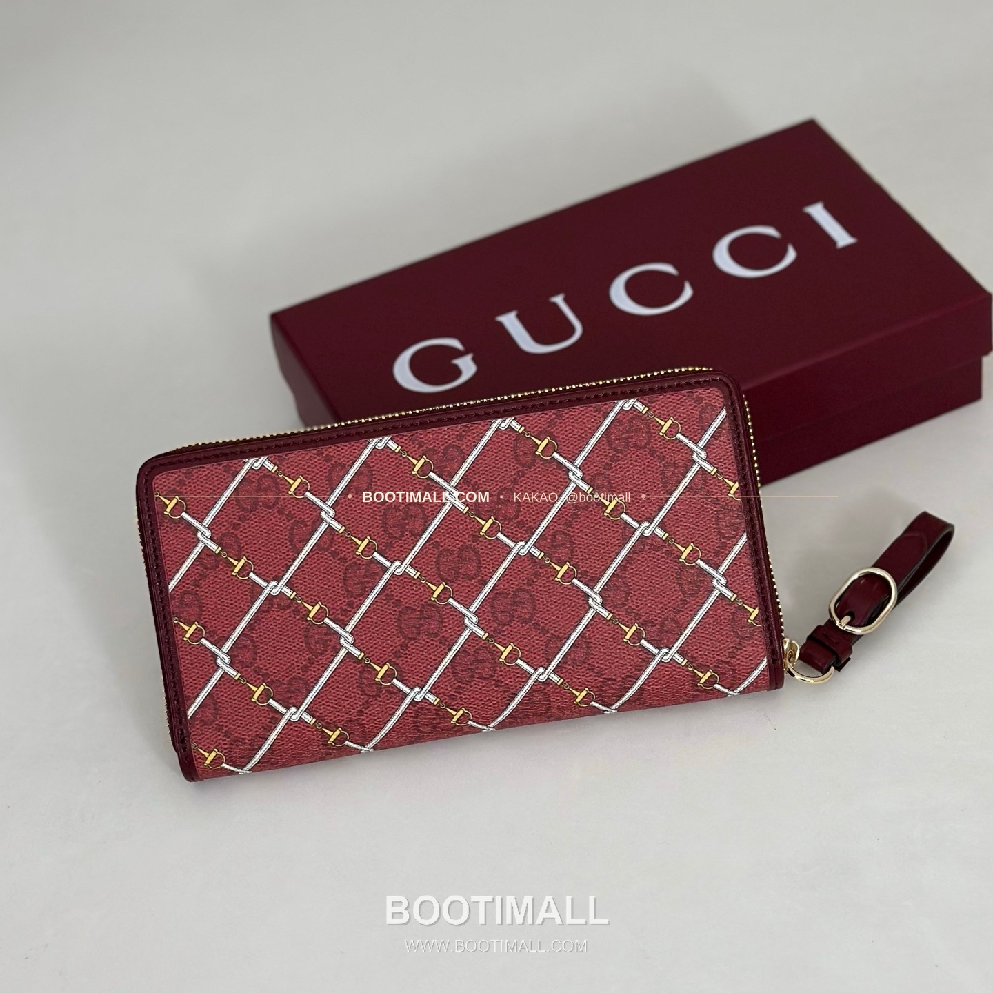 구찌 레드 카프스킨 슬림 지퍼 지갑 Gucci Red Calfskin Slim Zip Wallet 854234 19.3cm 2