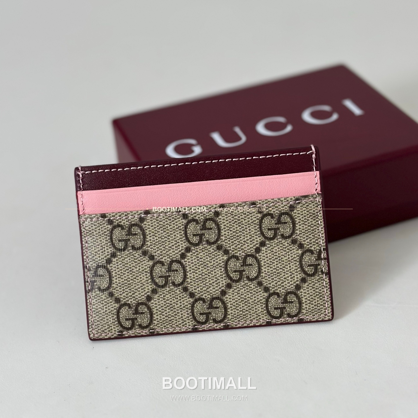 구찌 핑크 프린트 코팅 캔버스 Clumsy 캐릭터 미니 카드 지갑 Gucci Pink Print Coated Canvas Clumsy Character Mini Card Wallet 855373 10cm 2