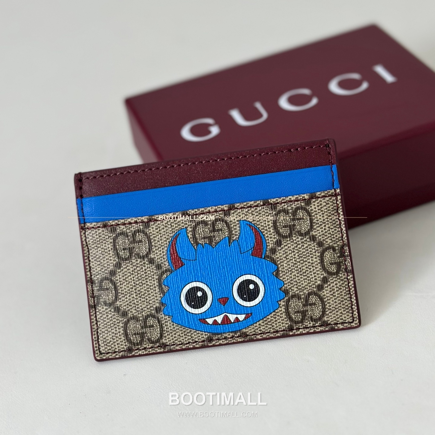 구찌 핑크 프린트 코팅 캔버스 Clumsy 캐릭터 미니 카드 지갑 Gucci Pink Print Coated Canvas Clumsy Character Mini Card Wallet 855373 10cm 1