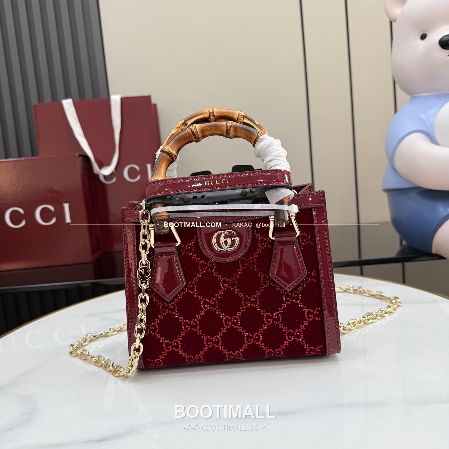 구찌 다이애나 GG 캔버스 대나무 핸들 미니 토트백 Gucci Diana GG Canvas Bamboo Handle Mini Tote Bag 707449 20cm 1