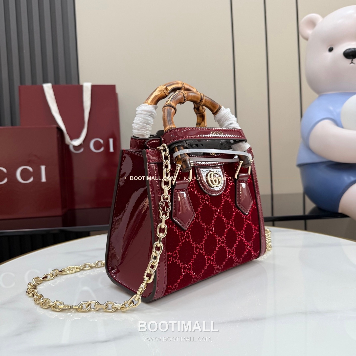 구찌 다이애나 GG 캔버스 대나무 핸들 미니 토트백 Gucci Diana GG Canvas Bamboo Handle Mini Tote Bag 707449 20cm 2