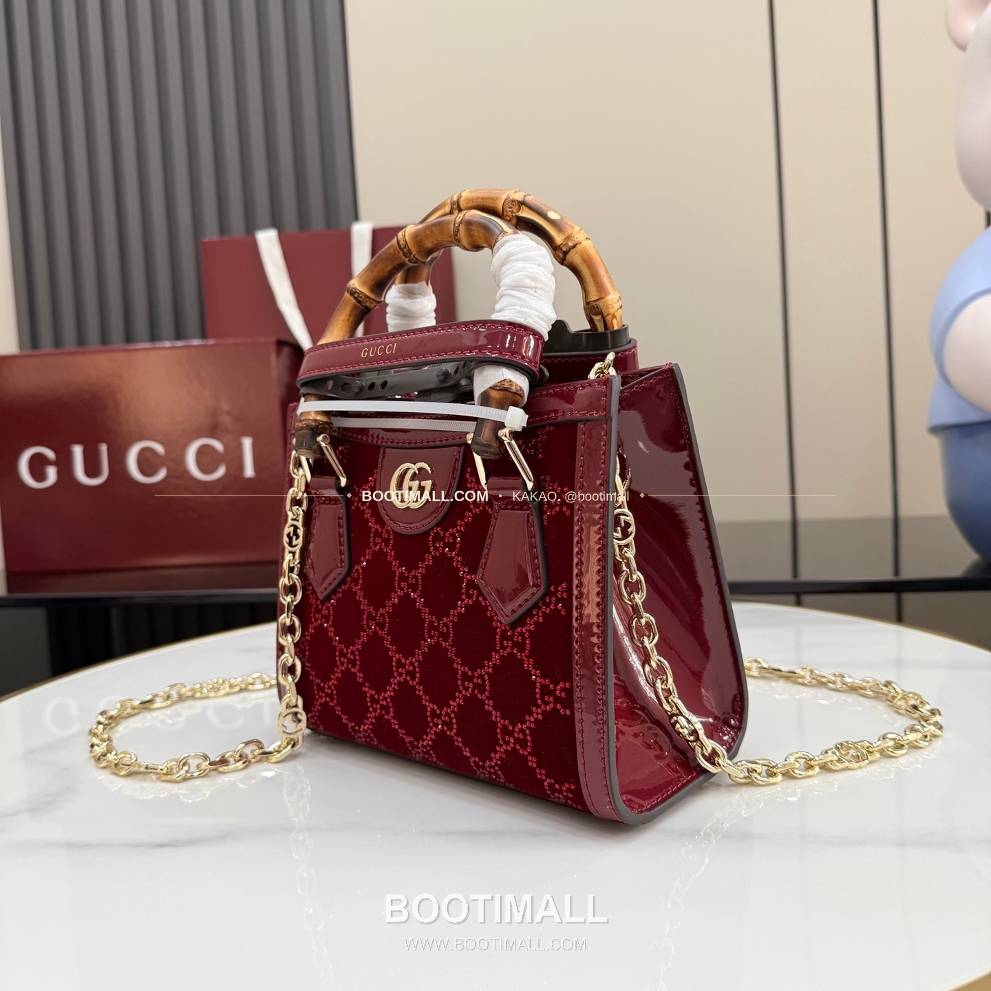 구찌 다이애나 GG 캔버스 대나무 핸들 미니 토트백 Gucci Diana GG Canvas Bamboo Handle Mini Tote Bag 707449 20cm 6
