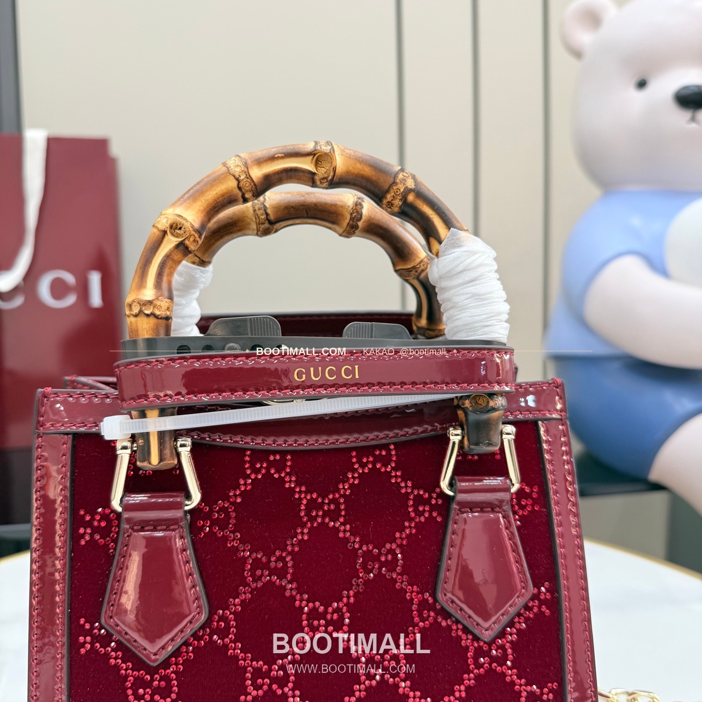 구찌 다이애나 GG 캔버스 대나무 핸들 미니 토트백 Gucci Diana GG Canvas Bamboo Handle Mini Tote Bag 707449 20cm 7