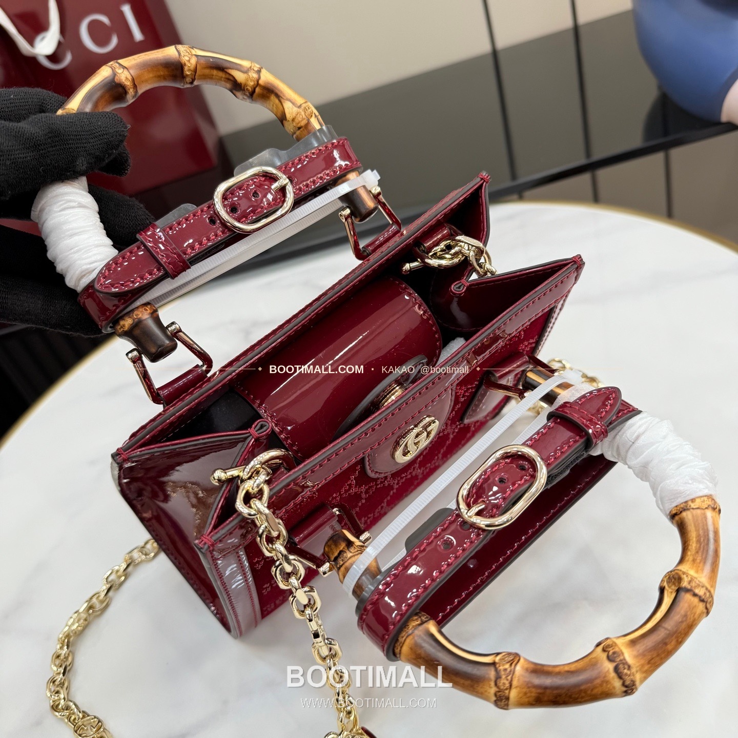 구찌 다이애나 GG 캔버스 대나무 핸들 미니 토트백 Gucci Diana GG Canvas Bamboo Handle Mini Tote Bag 707449 20cm 8