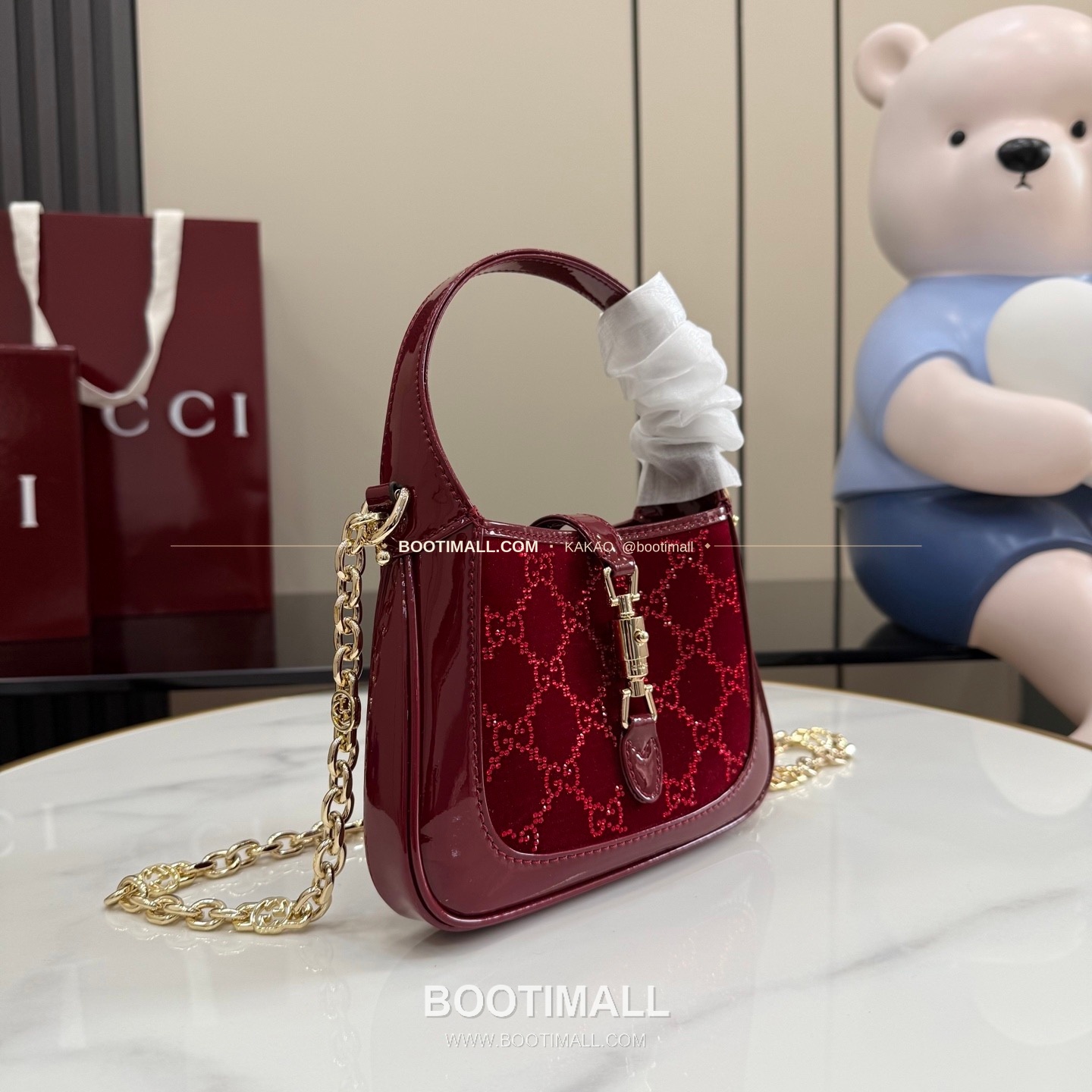 구찌 재키 1961 미니 카프스킨 체인 숄더백 Gucci Jackie 1961 Mini Calfskin Chain Shoulder Bag 836684 19cm 2