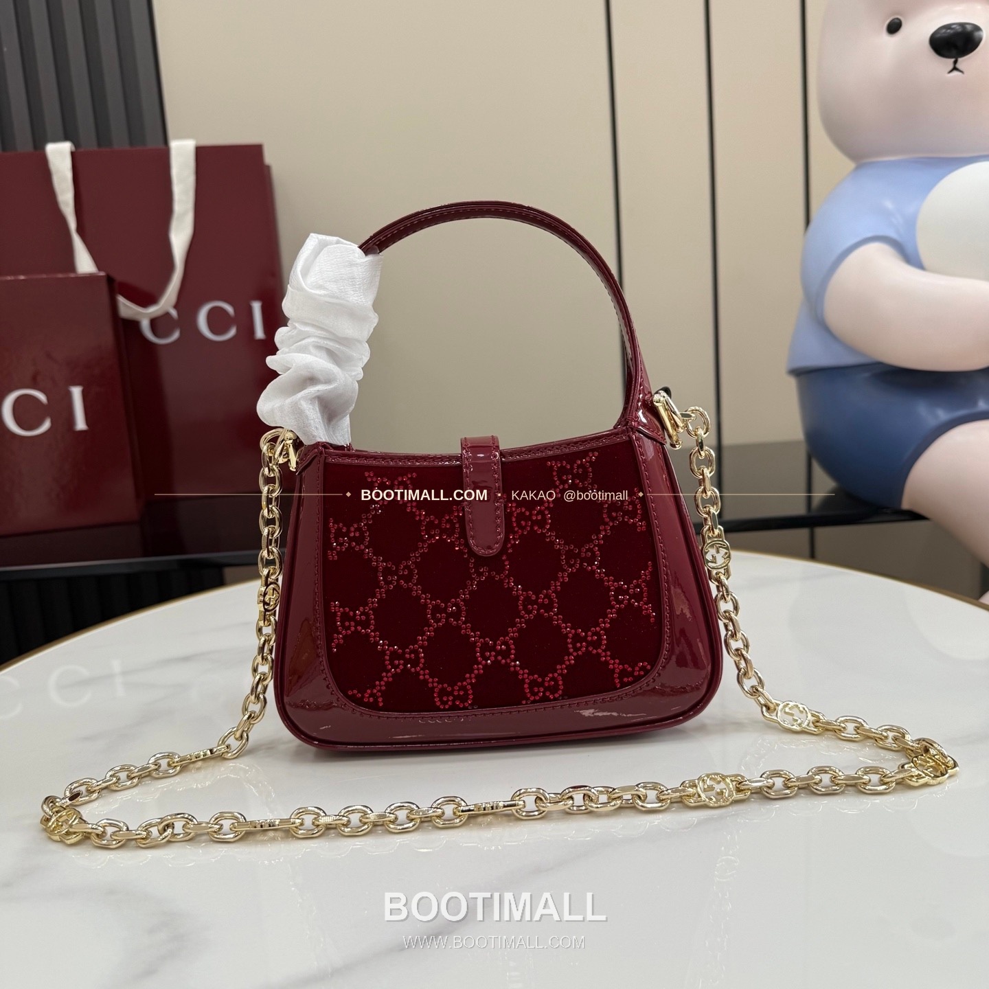 구찌 재키 1961 미니 카프스킨 체인 숄더백 Gucci Jackie 1961 Mini Calfskin Chain Shoulder Bag 836684 19cm 3