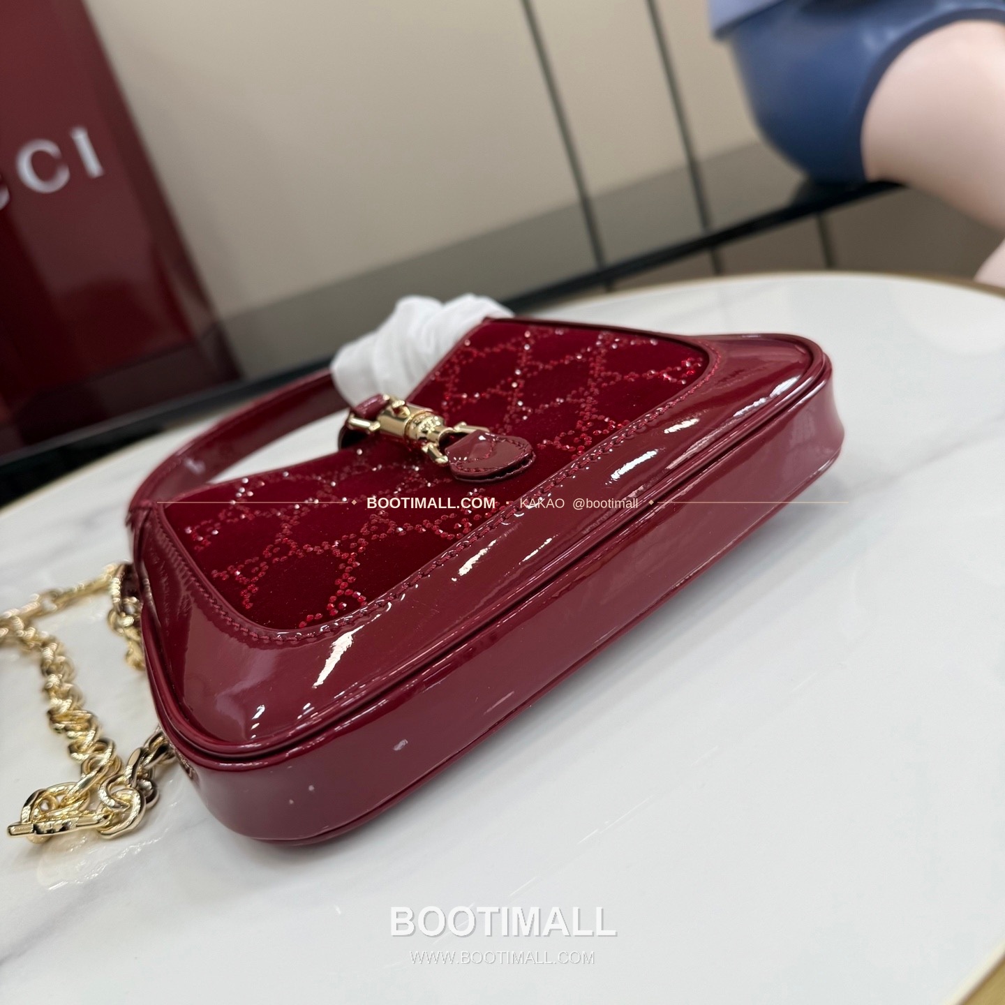 구찌 재키 1961 미니 카프스킨 체인 숄더백 Gucci Jackie 1961 Mini Calfskin Chain Shoulder Bag 836684 19cm 4