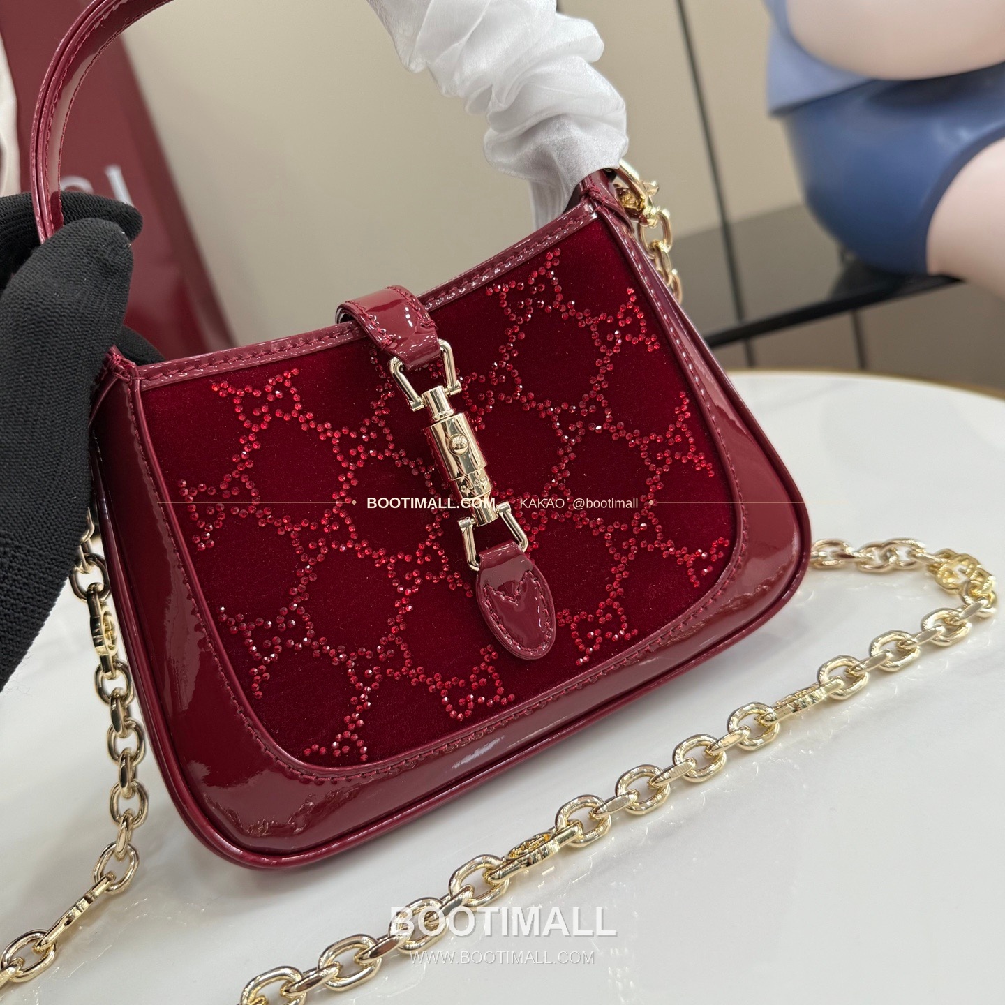 구찌 재키 1961 미니 카프스킨 체인 숄더백 Gucci Jackie 1961 Mini Calfskin Chain Shoulder Bag 836684 19cm 5