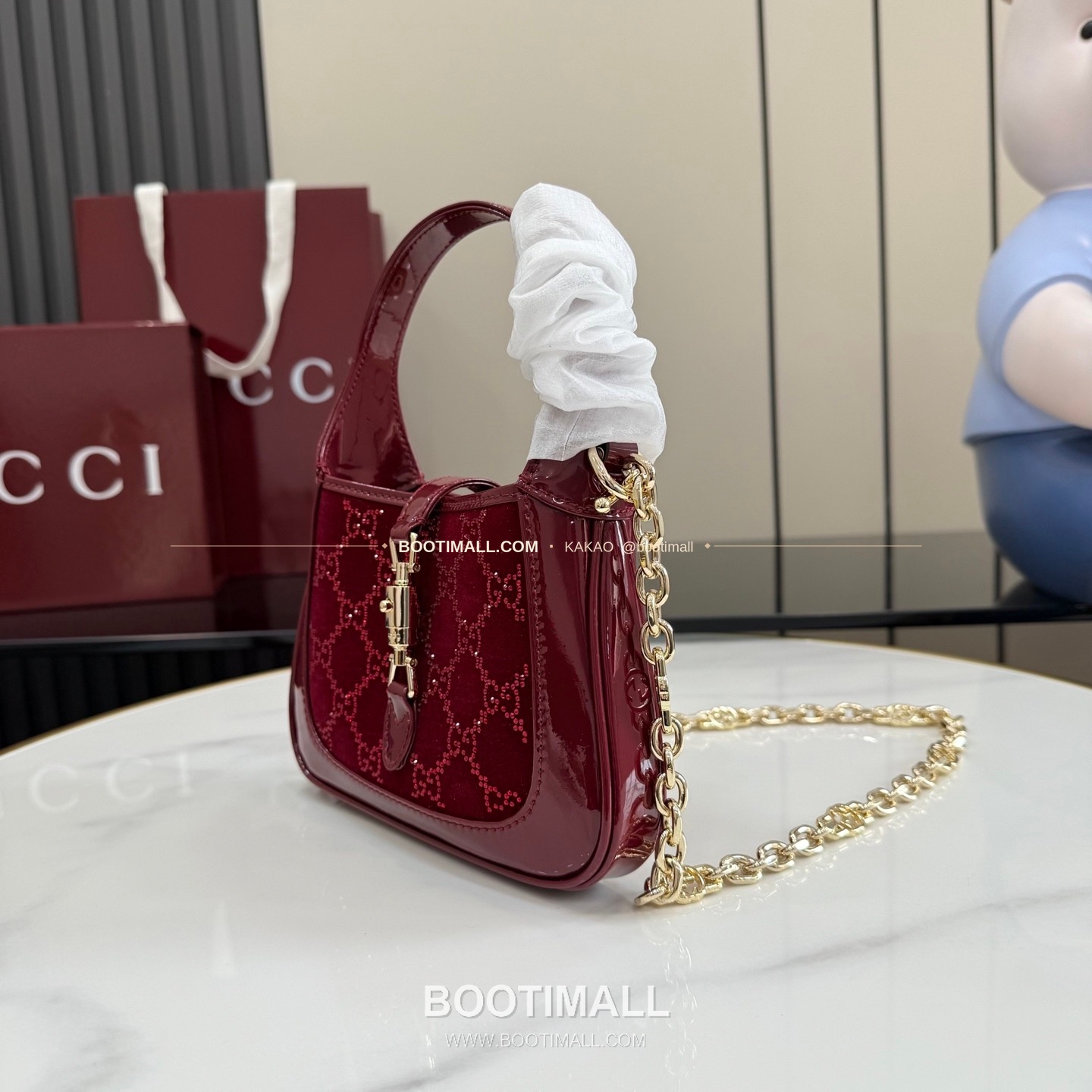 구찌 재키 1961 미니 카프스킨 체인 숄더백 Gucci Jackie 1961 Mini Calfskin Chain Shoulder Bag 836684 19cm 6
