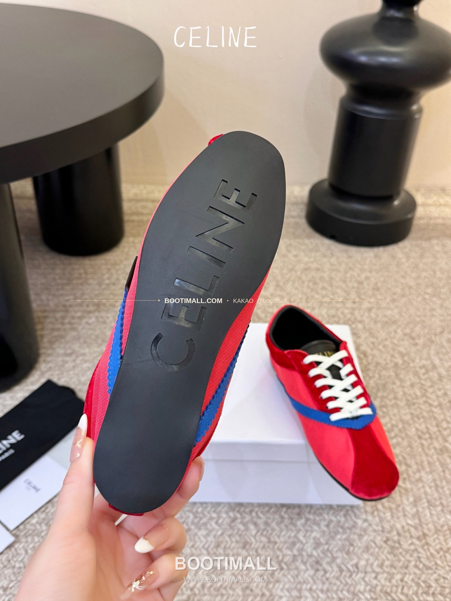 셀린느 2026SS 양가죽 페이턴트토 레이스업 블랙 발레리나 스니커즈 Celine 2026 SS Lambskin Patent Toe Lace-Up Black Ballerina Sneakers 2cm 6