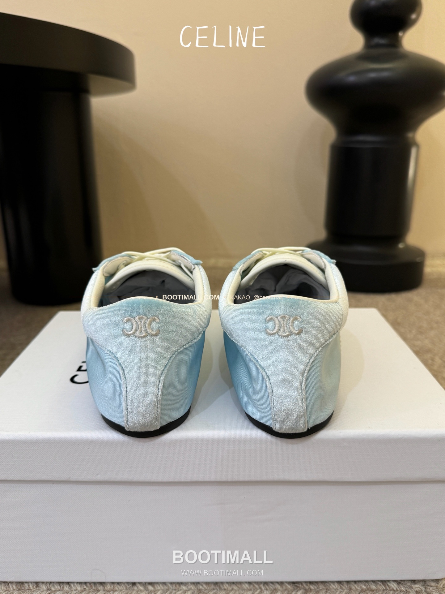 셀린느 2026SS 양가죽 페이턴트토 레이스업 블랙 발레리나 스니커즈 Celine 2026 SS Lambskin Patent Toe Lace-Up Black Ballerina Sneakers 2cm 6