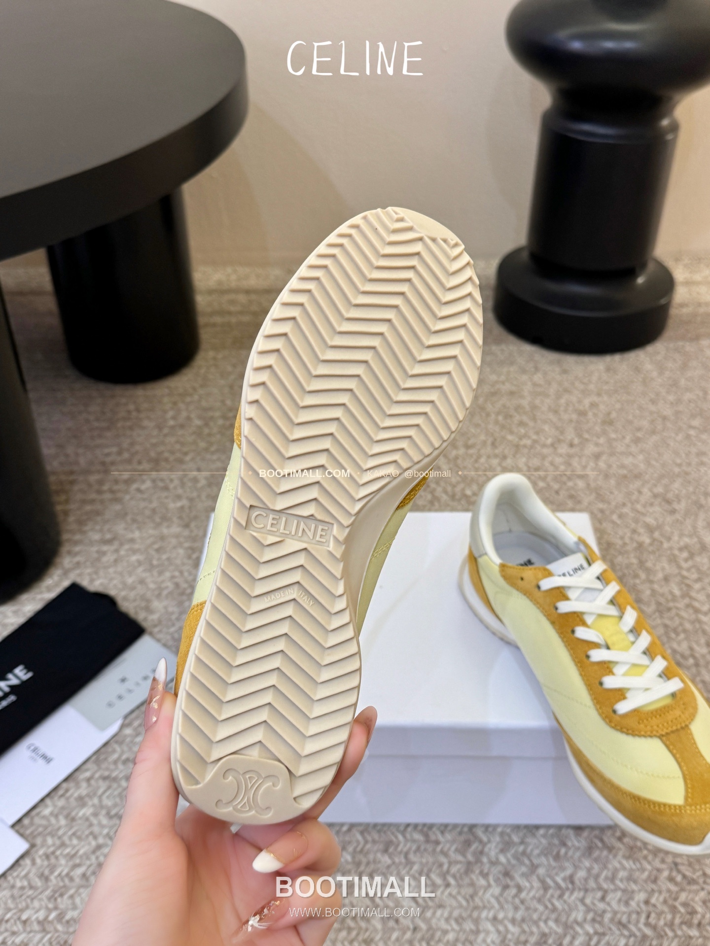 셀린느 2026SS 양가죽 페이턴트토 레이스업 블랙 발레리나 스니커즈 Celine 2026 SS Lambskin Patent Toe Lace-Up Black Ballerina Sneakers 2cm 6