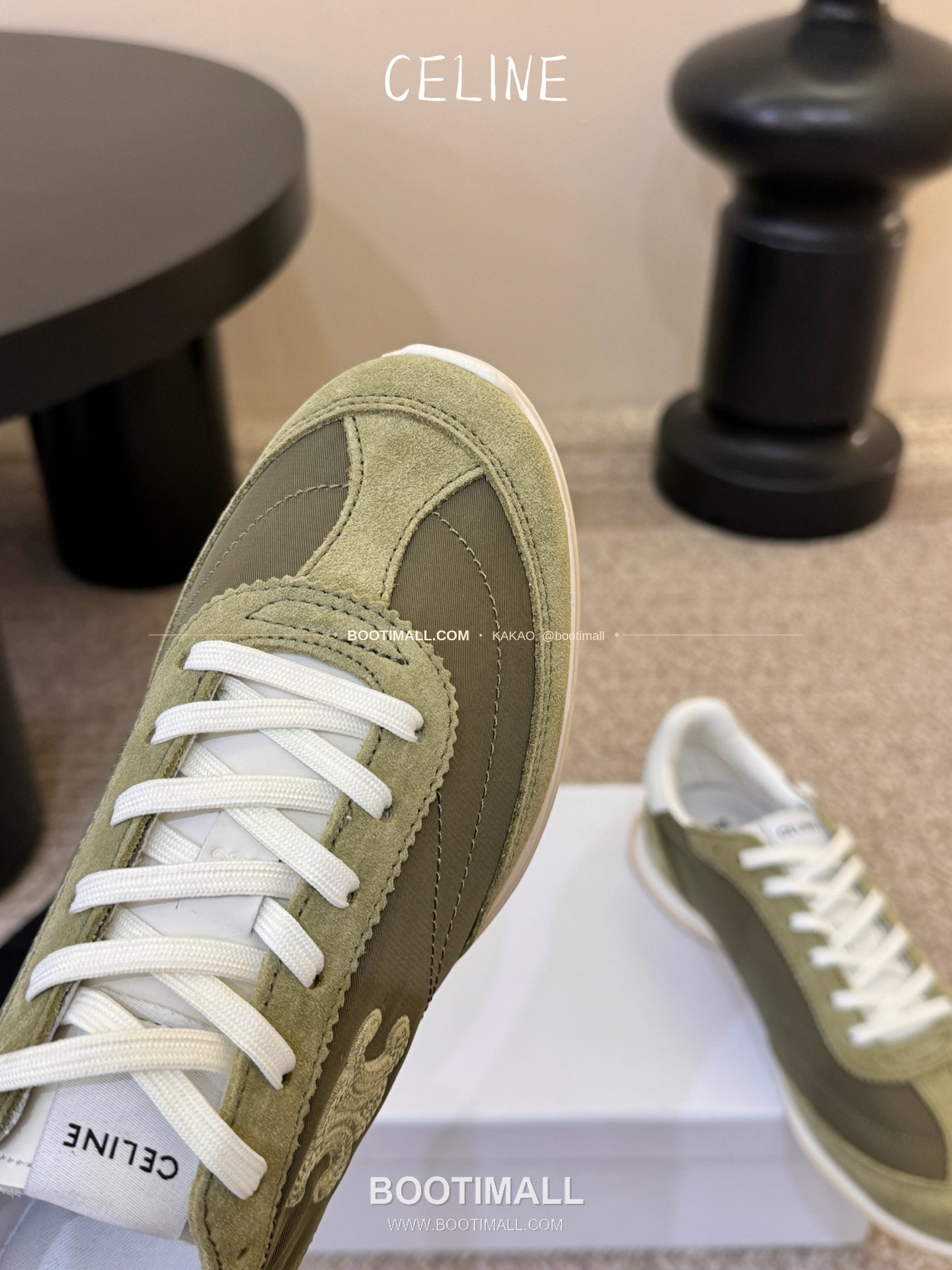 셀린느 2026SS 양가죽 페이턴트토 레이스업 블랙 발레리나 스니커즈 Celine 2026 SS Lambskin Patent Toe Lace-Up Black Ballerina Sneakers 2cm 6