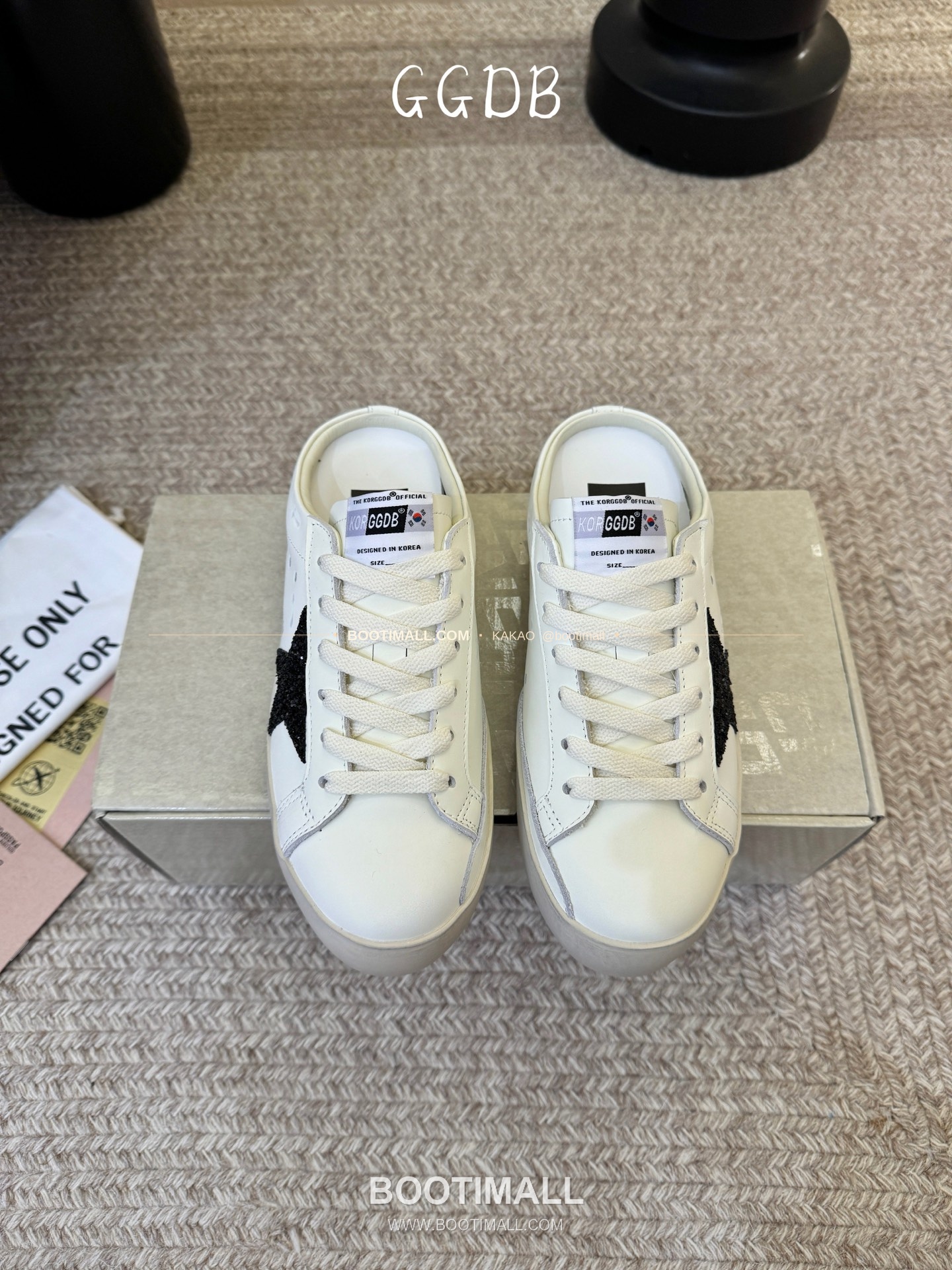 골든구스 2025SS 빈티지 디스트레스드 레더 로우탑 스니커즈 Golden Goose 2025 SS Distressed Leather Low Top Black Sneakers 3.5cm 1