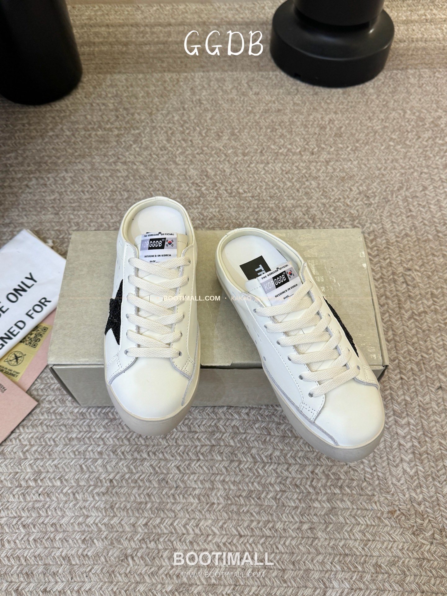 골든구스 2025SS 빈티지 디스트레스드 레더 로우탑 스니커즈 Golden Goose 2025 SS Distressed Leather Low Top Black Sneakers 3.5cm 2