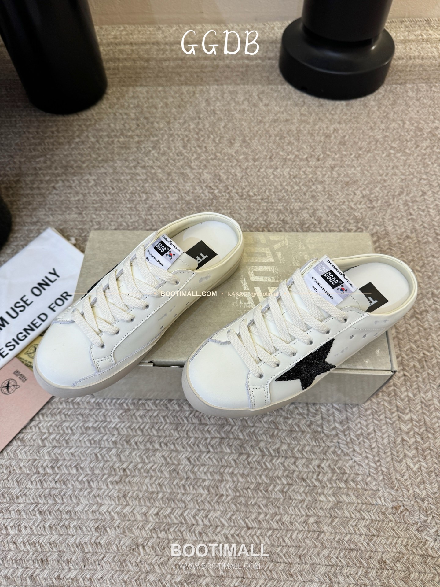 골든구스 2025SS 빈티지 디스트레스드 레더 로우탑 스니커즈 Golden Goose 2025 SS Distressed Leather Low Top Black Sneakers 3.5cm 5