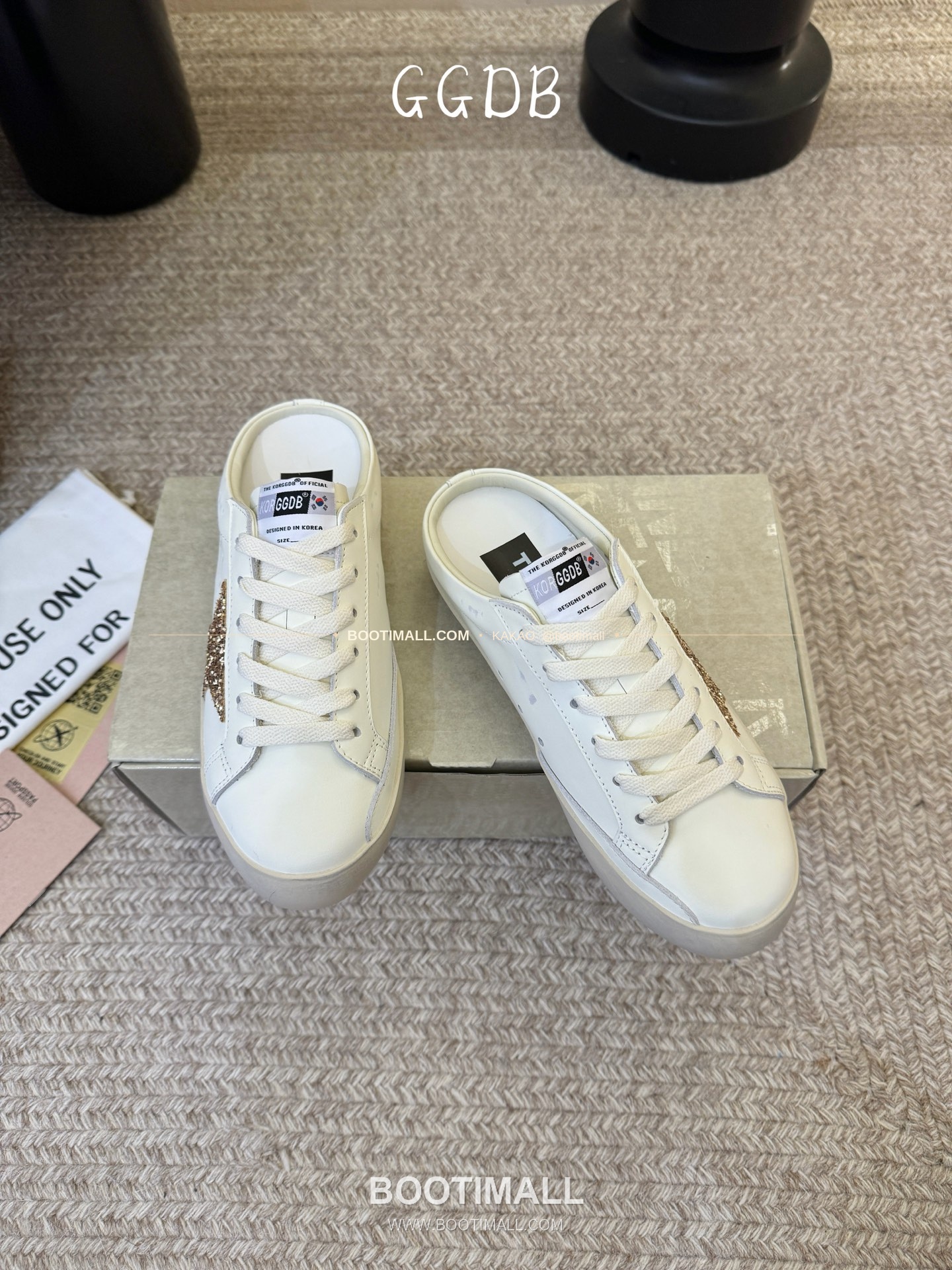 골든구스 2025SS 빈티지 디스트레스드 레더 로우탑 스니커즈 Golden Goose 2025 SS Distressed Leather Low Top Black Sneakers 3.5cm 2